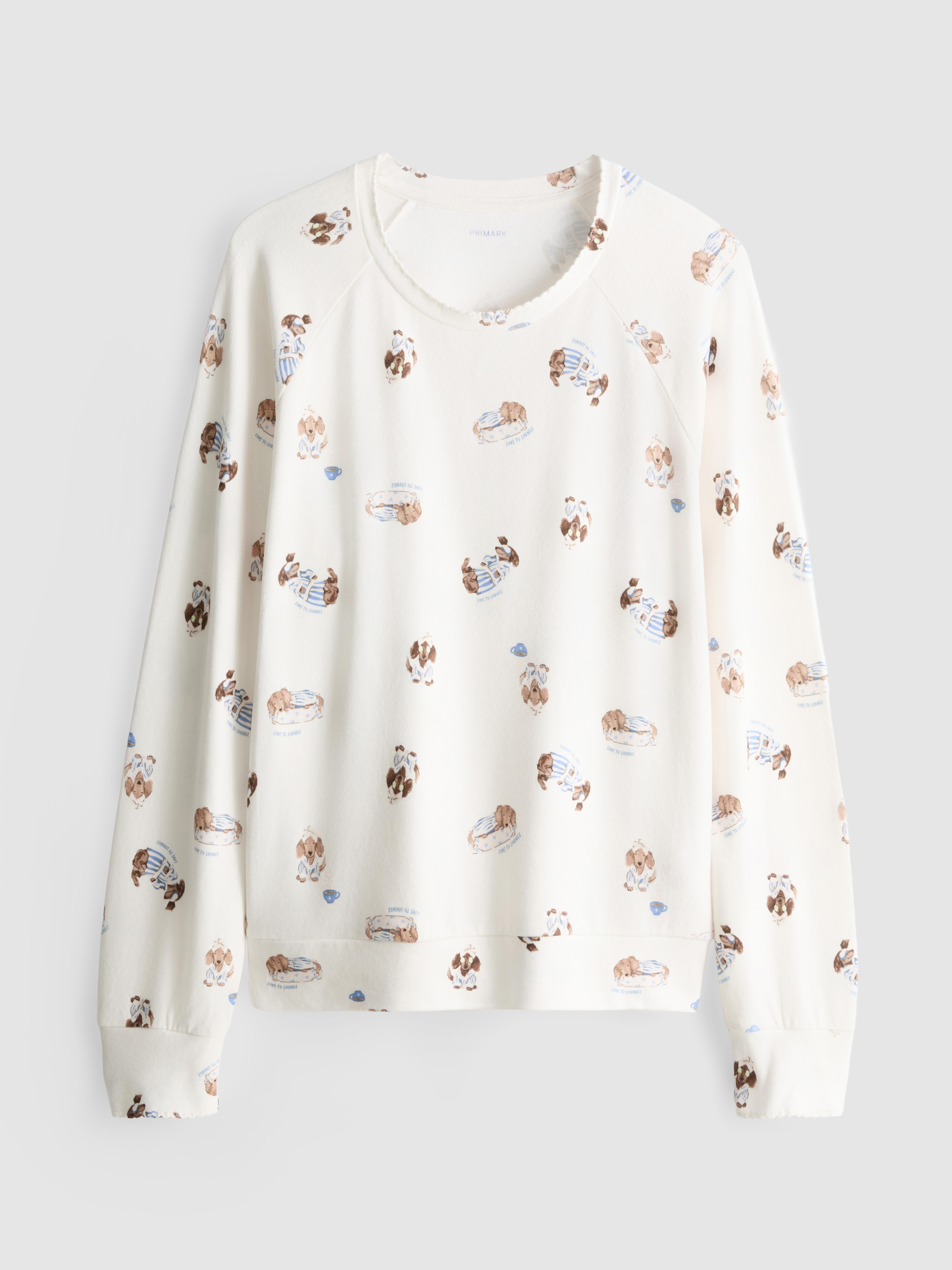 Love To Lounge Dog Print PyjamaTop