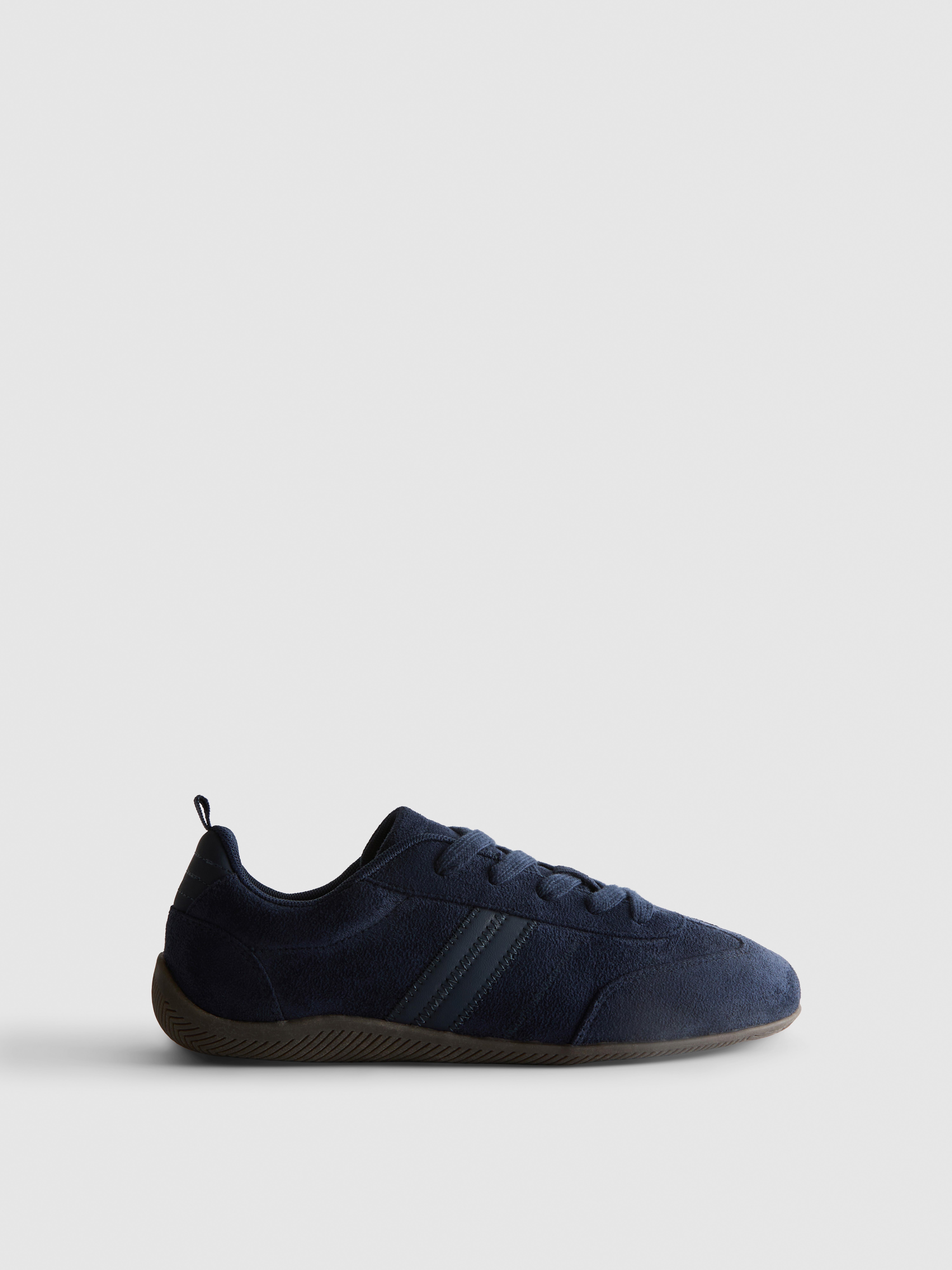 Faux Suede Lace-Up Sneakers