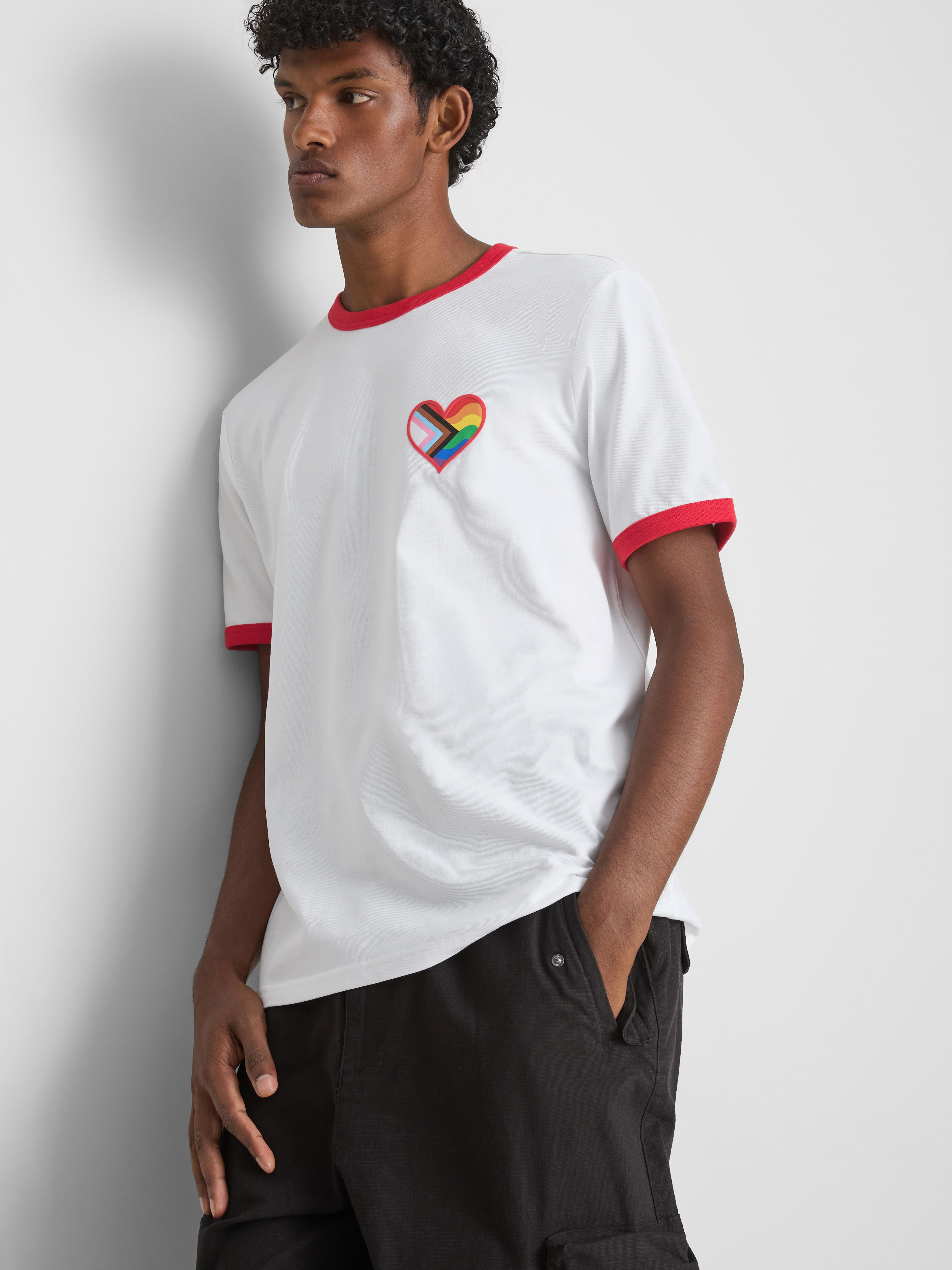 Maglietta ringer in puro cotone Pride