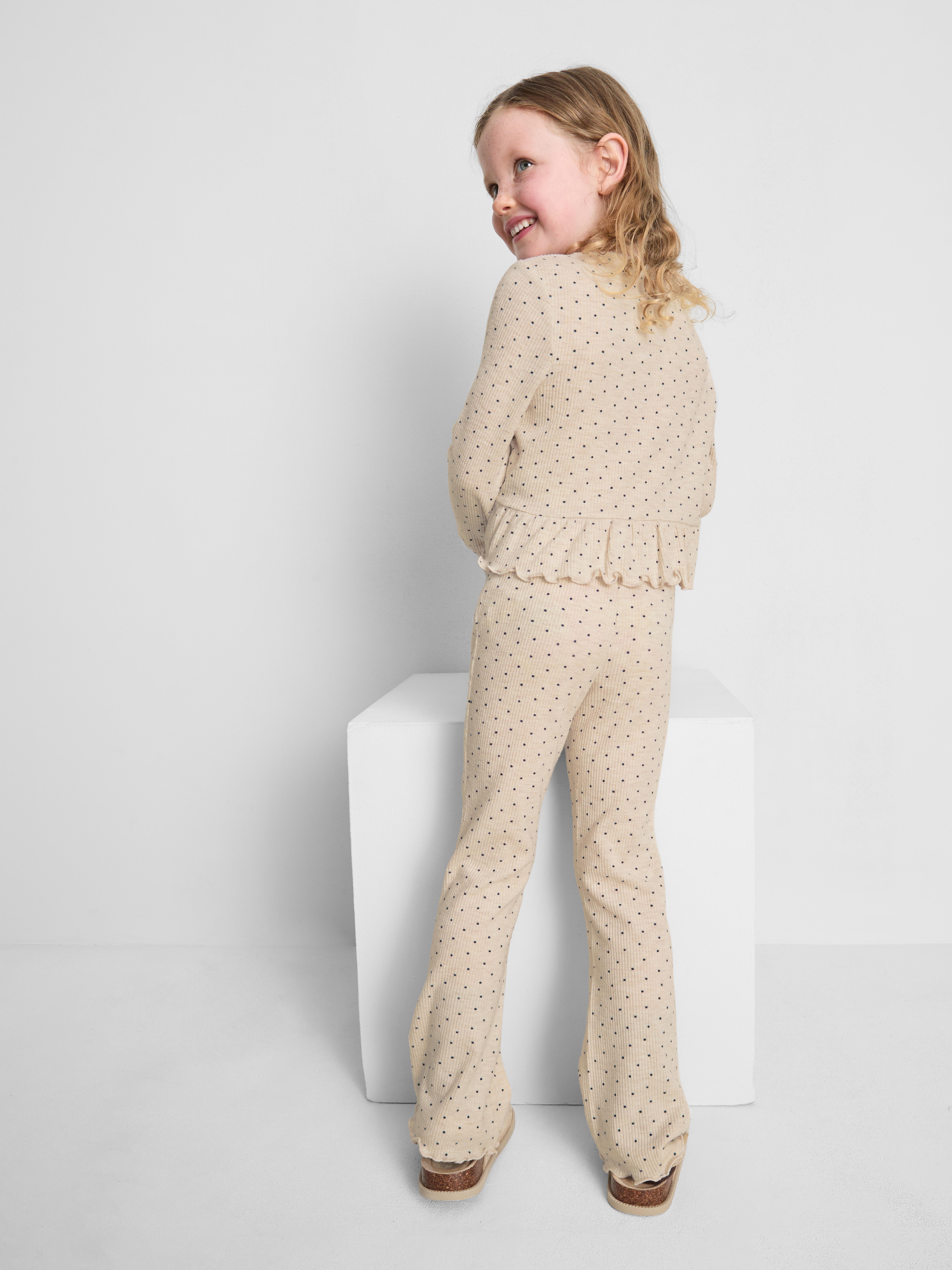 1-9yrs | Ribbed Peplum Top and Leggings Set