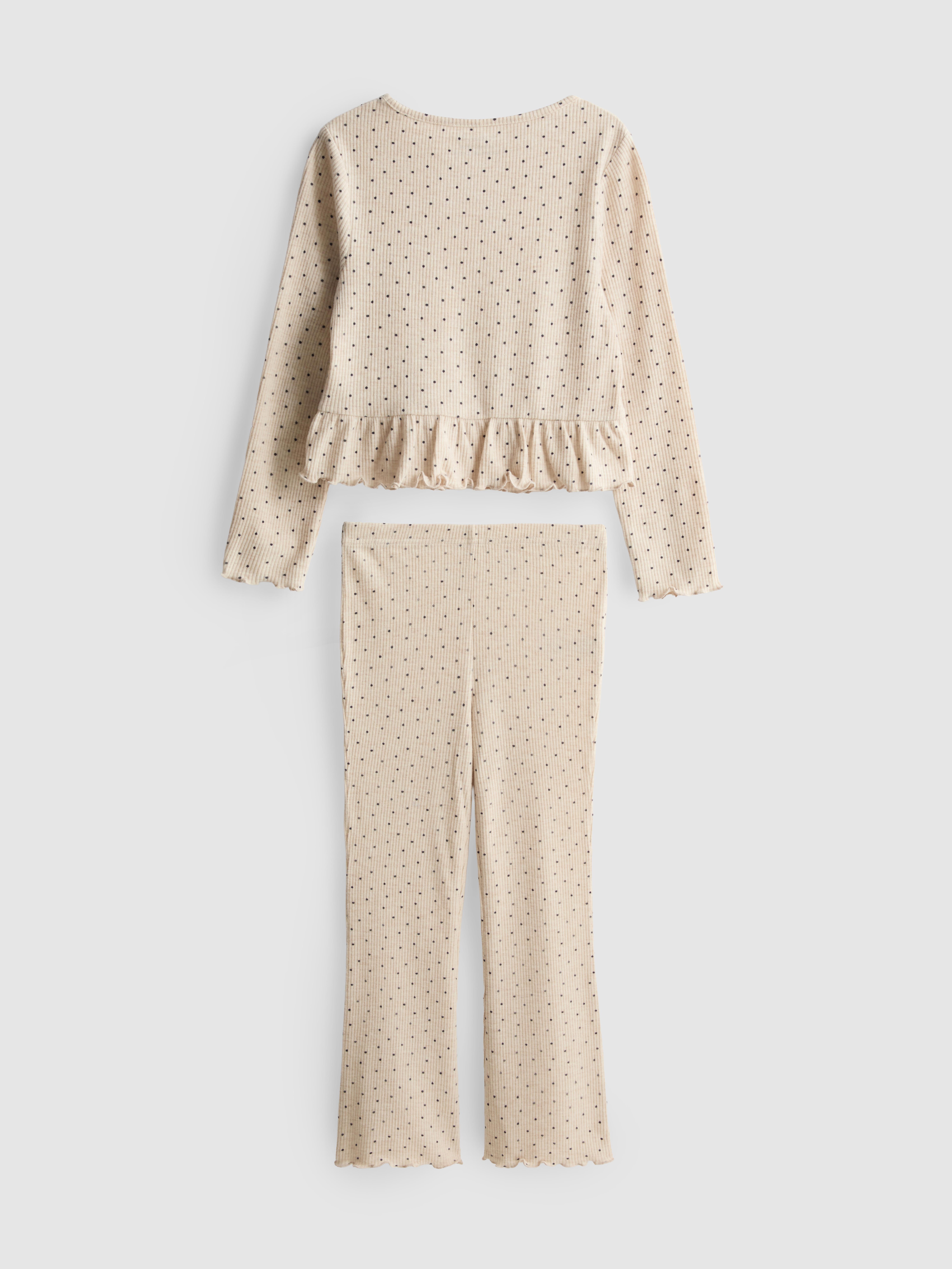 1-9yrs | Ribbed Peplum Top and Leggings Set