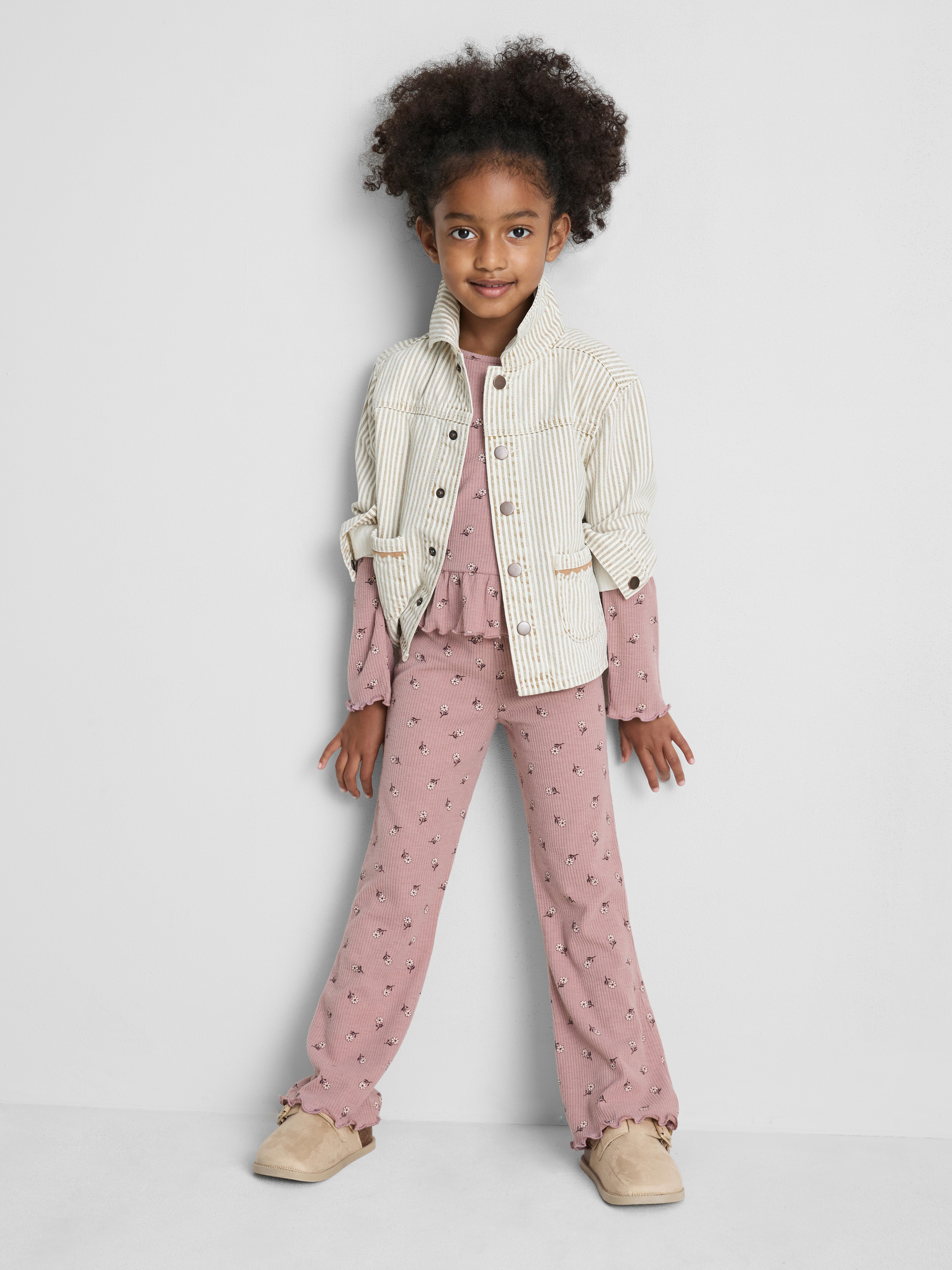 1-9yrs | Ribbed Peplum Top and Leggings Set