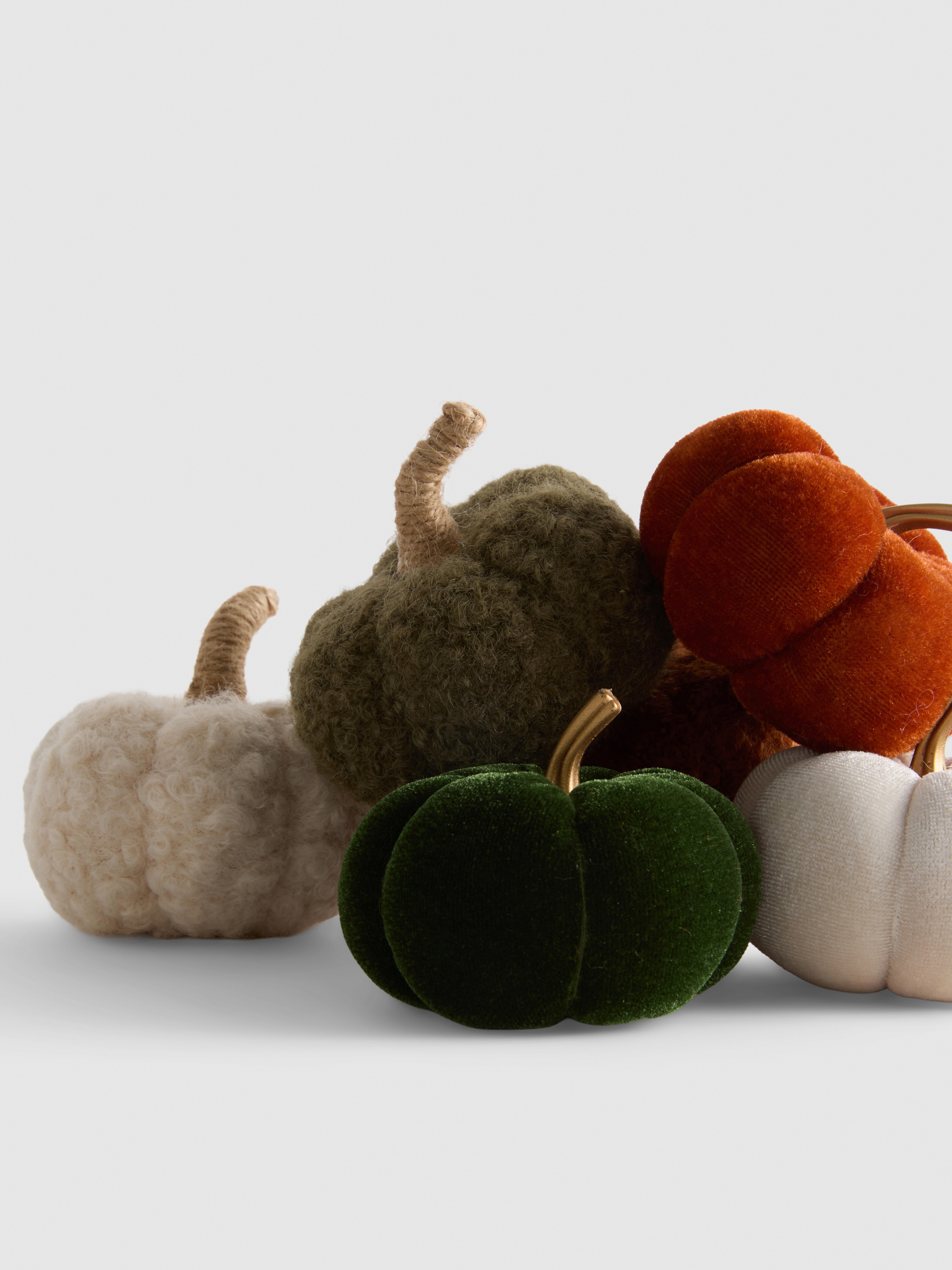 Lot de 6 décorations citrouilles texturées