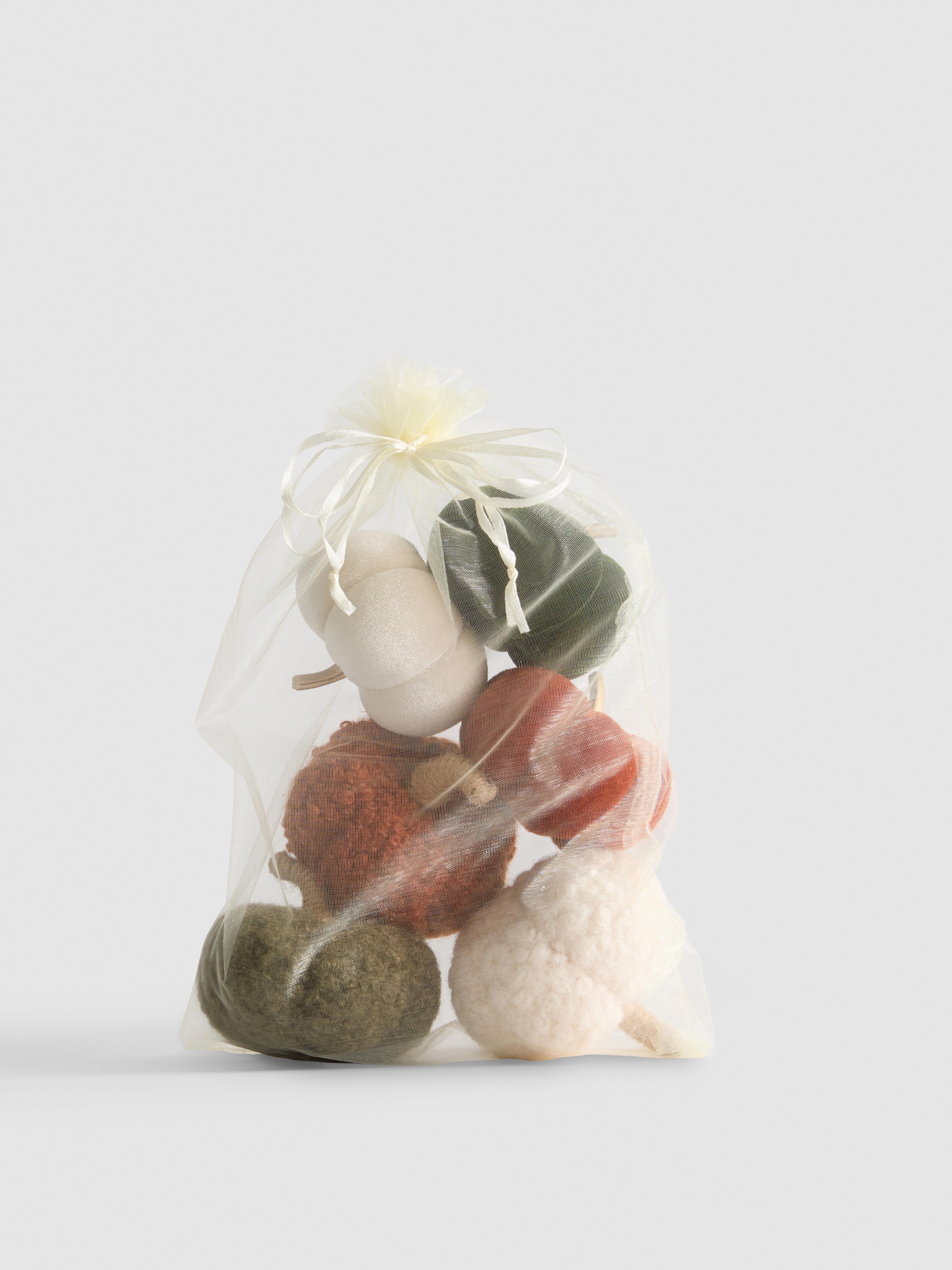 Lot de 6 décorations citrouilles texturées