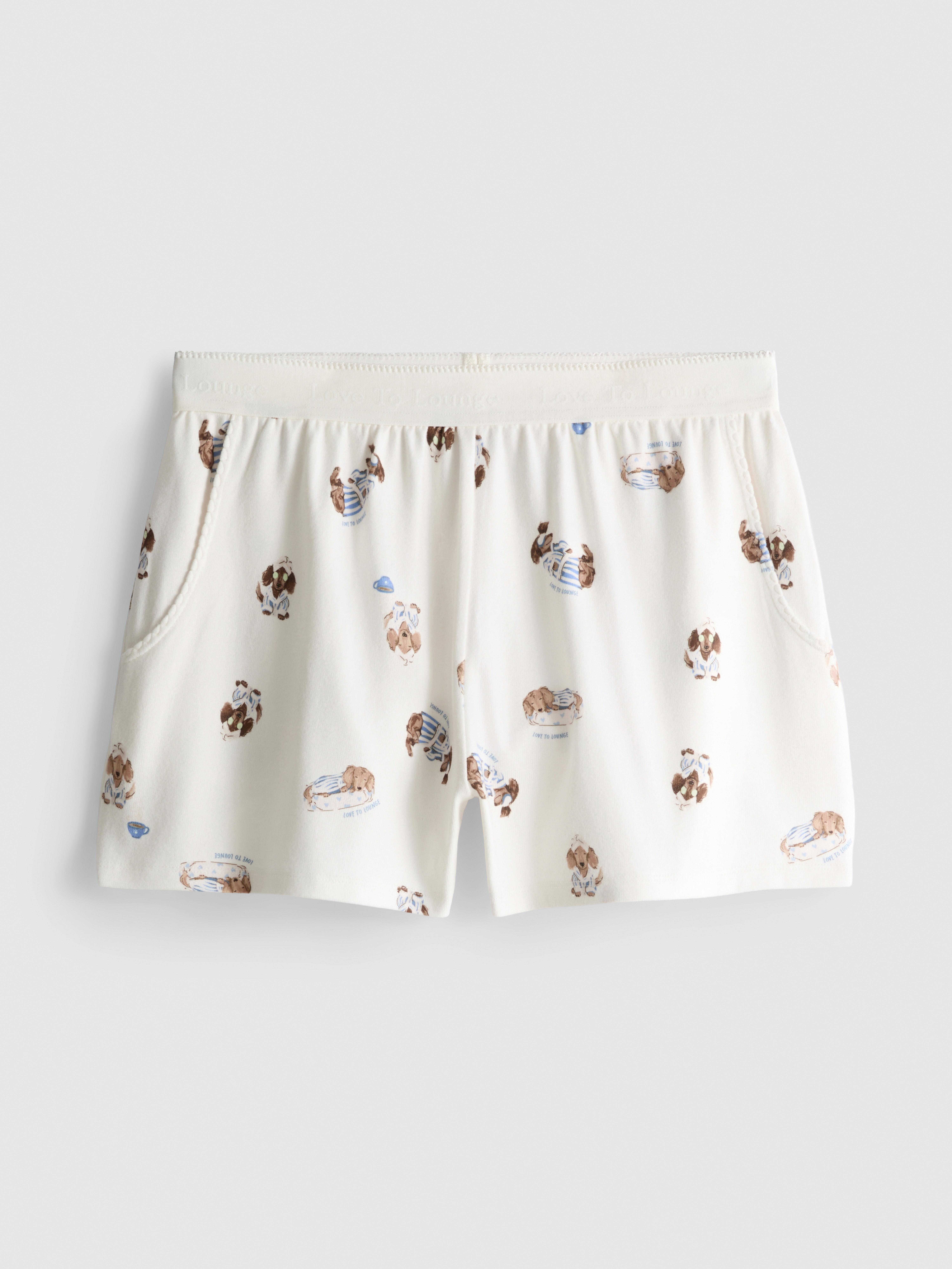 Love To Lounge Dog Print Pyjama Shorts