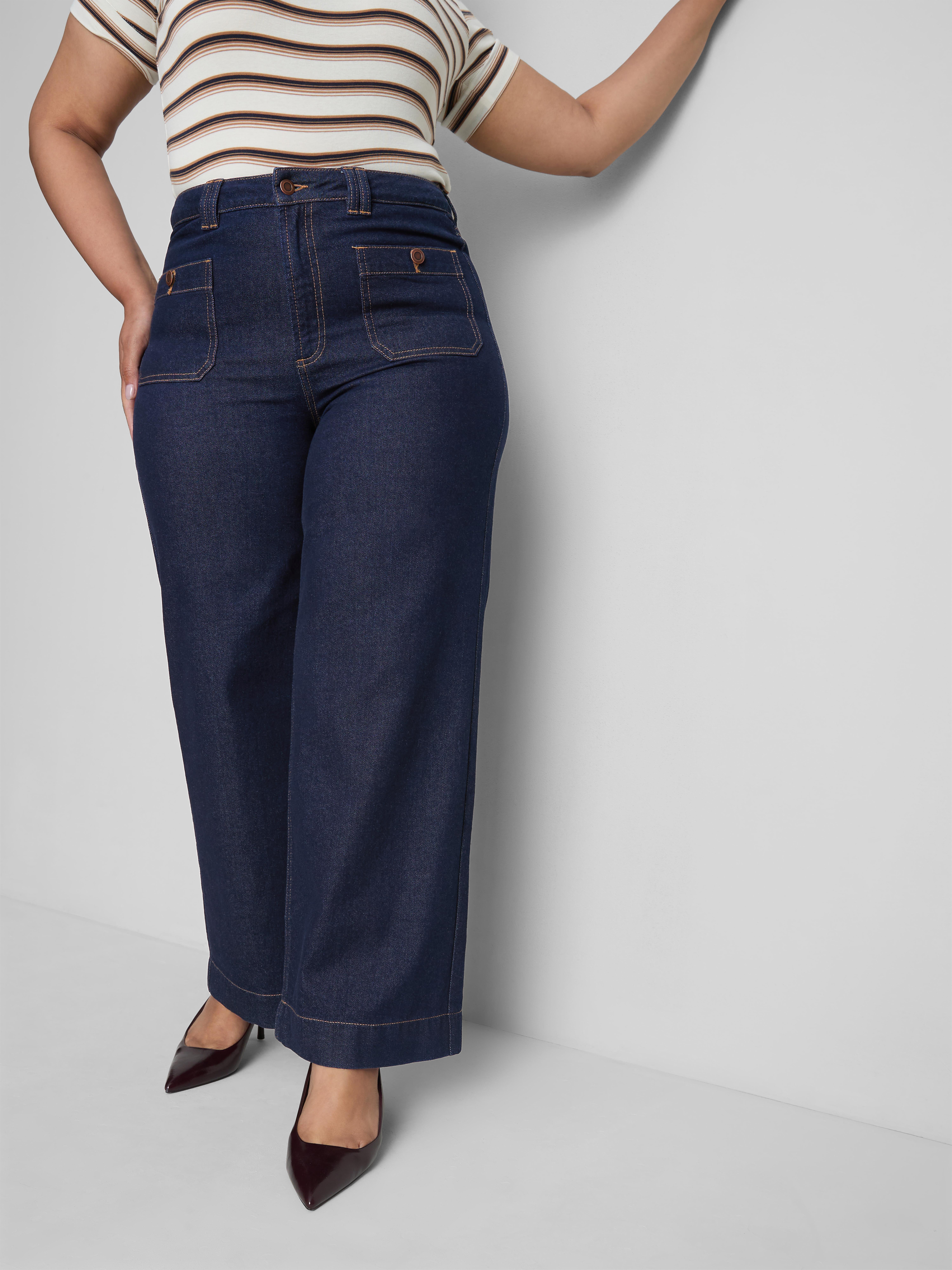 Jeans larghi con tasca applicata By Coleen