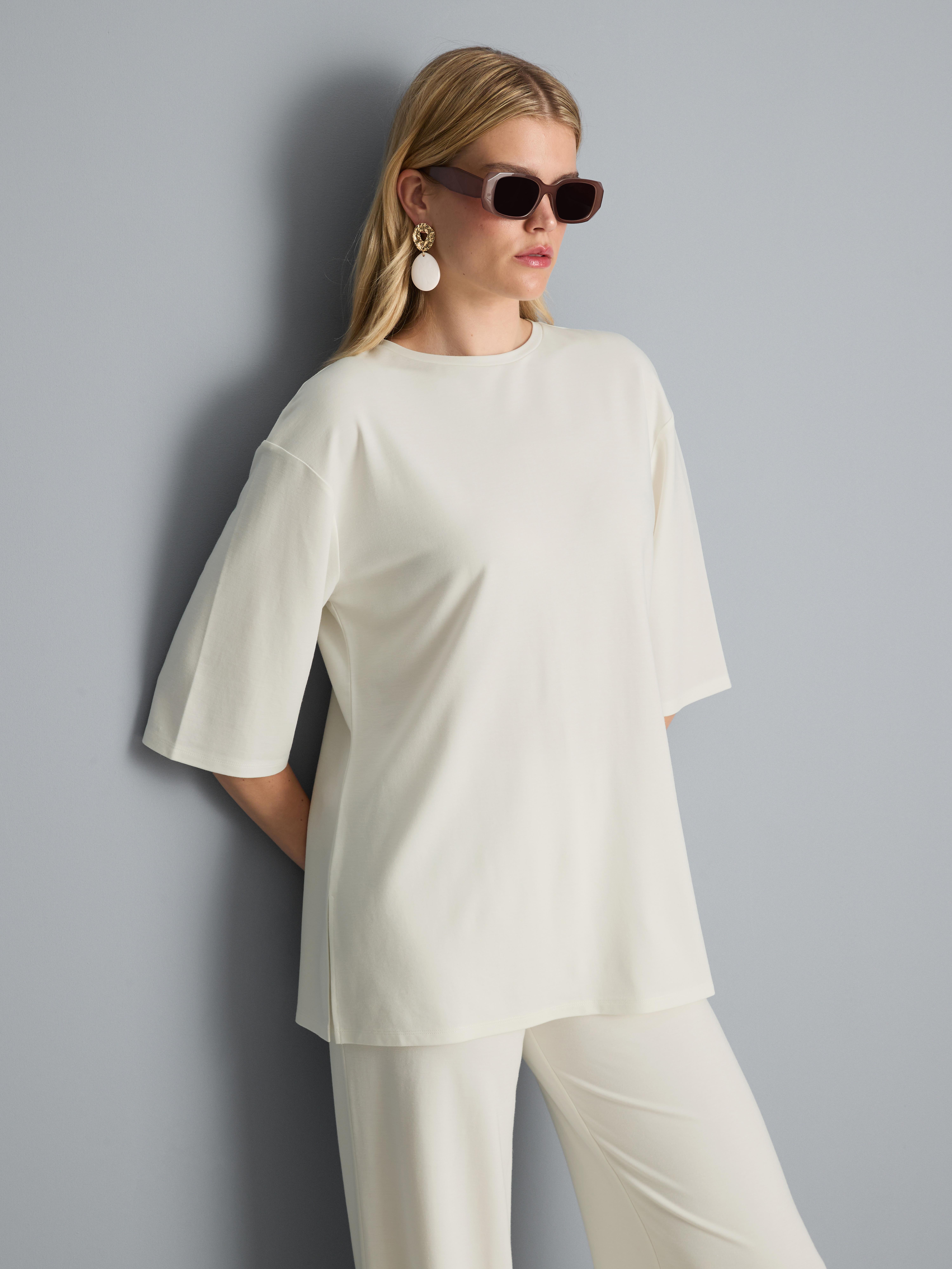 Jersey T-shirt met relaxte pasvorm
