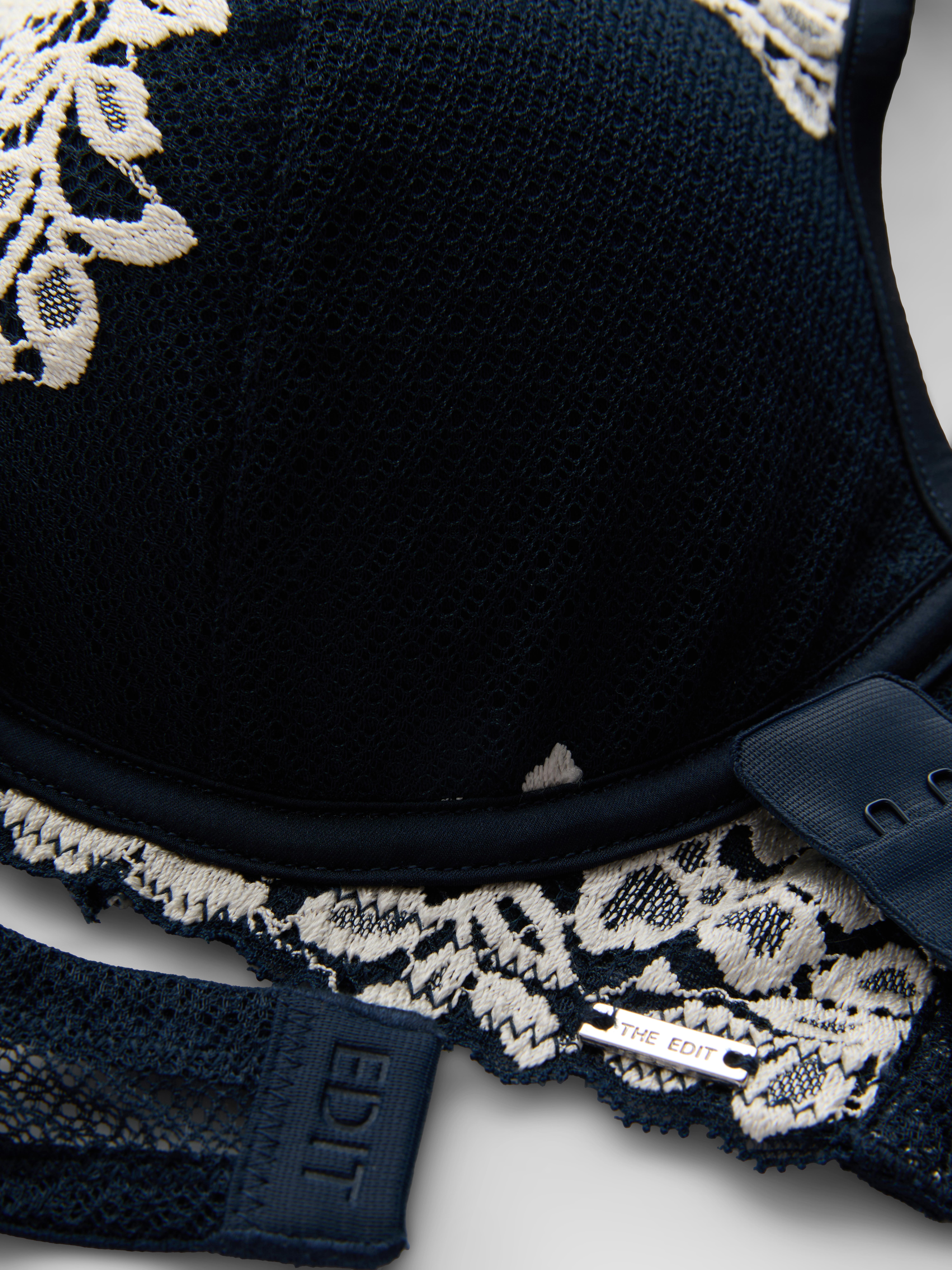 The Edit Floral Lace Plunge Bra