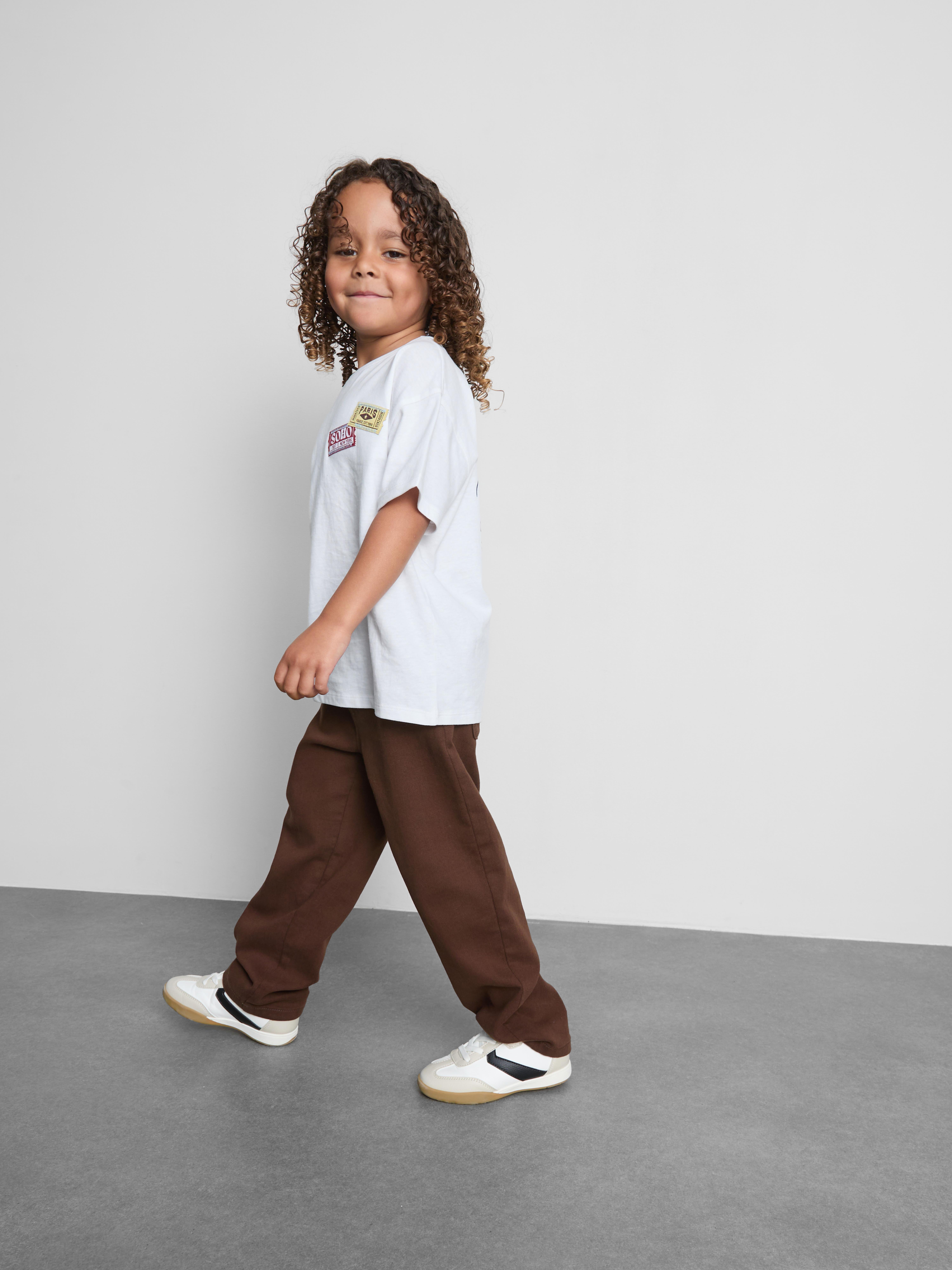 1–9 ans | Pantalon à taille stretch Marron