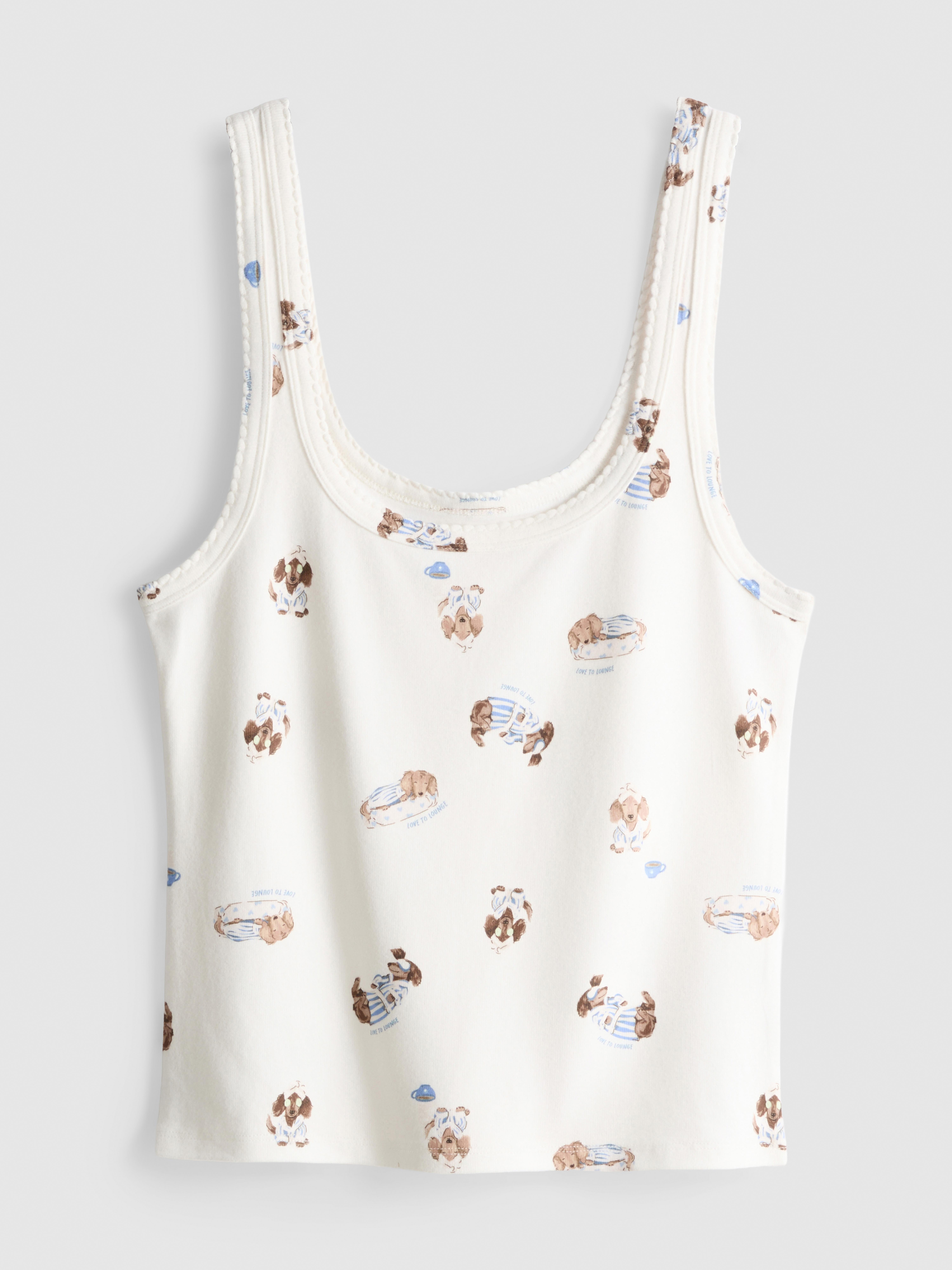 Love To Lounge Dog Print Tank Top