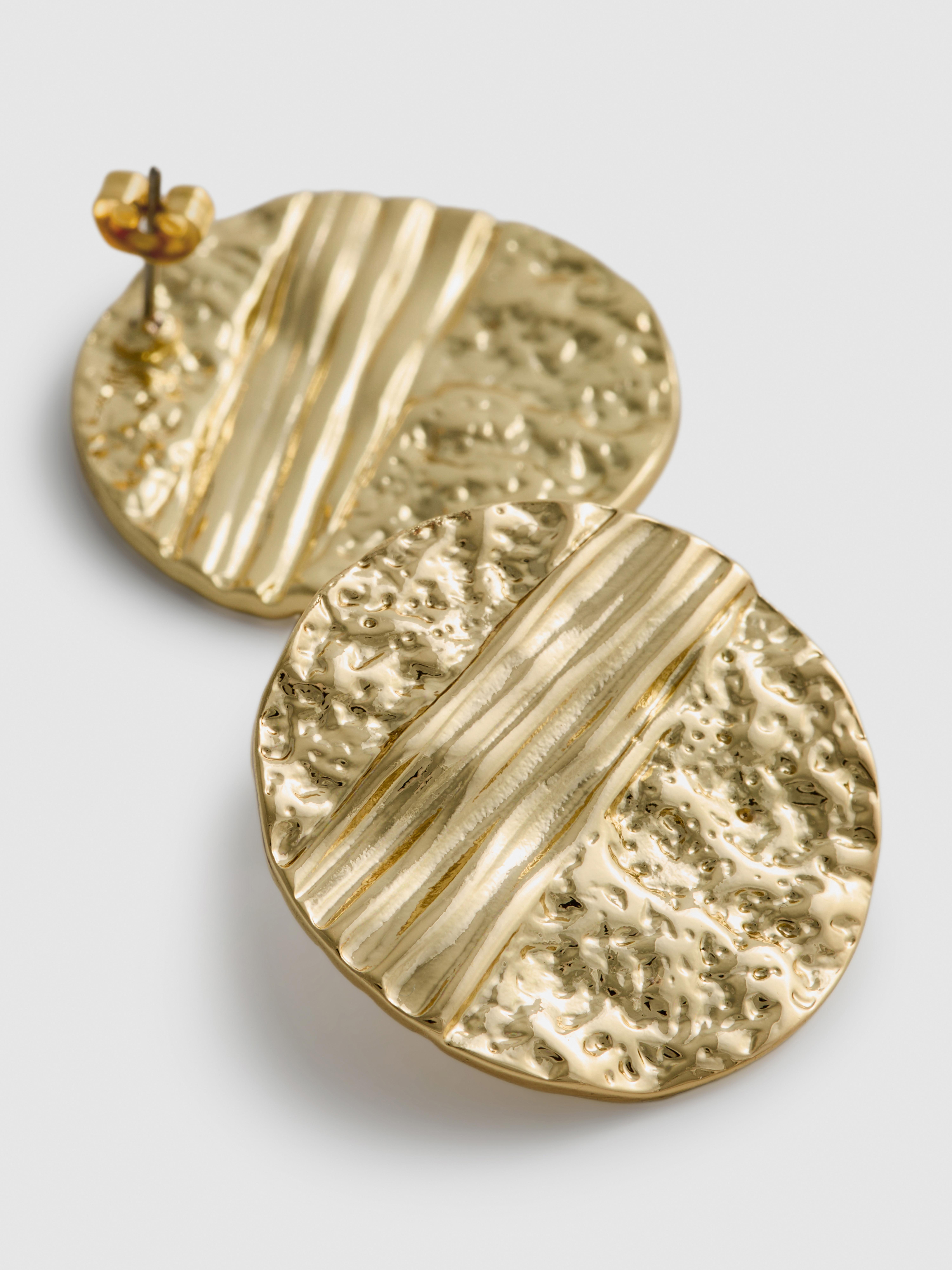 Paula Echevarria Textured Disk Studs