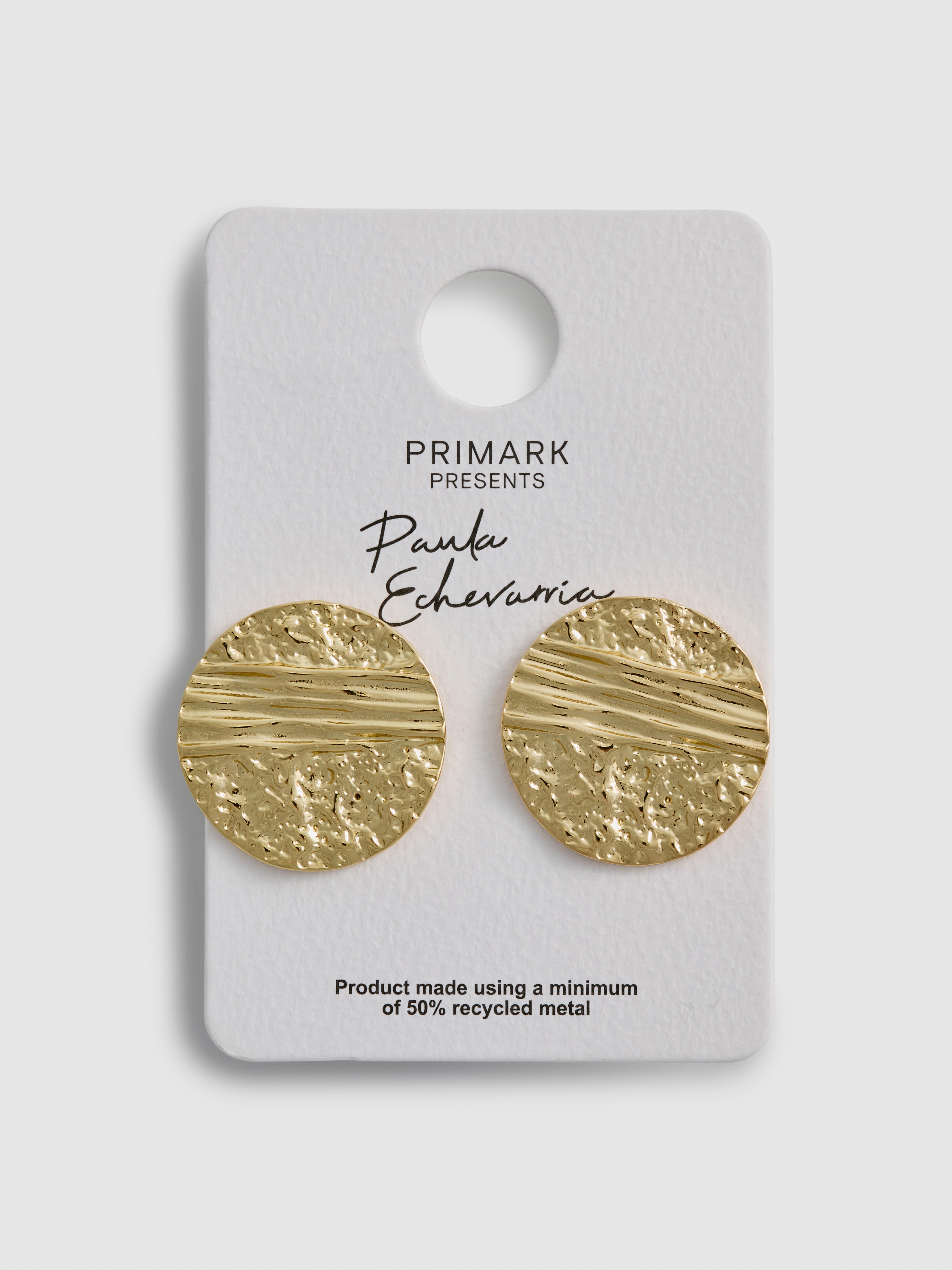 Paula Echevarria Textured Disk Studs
