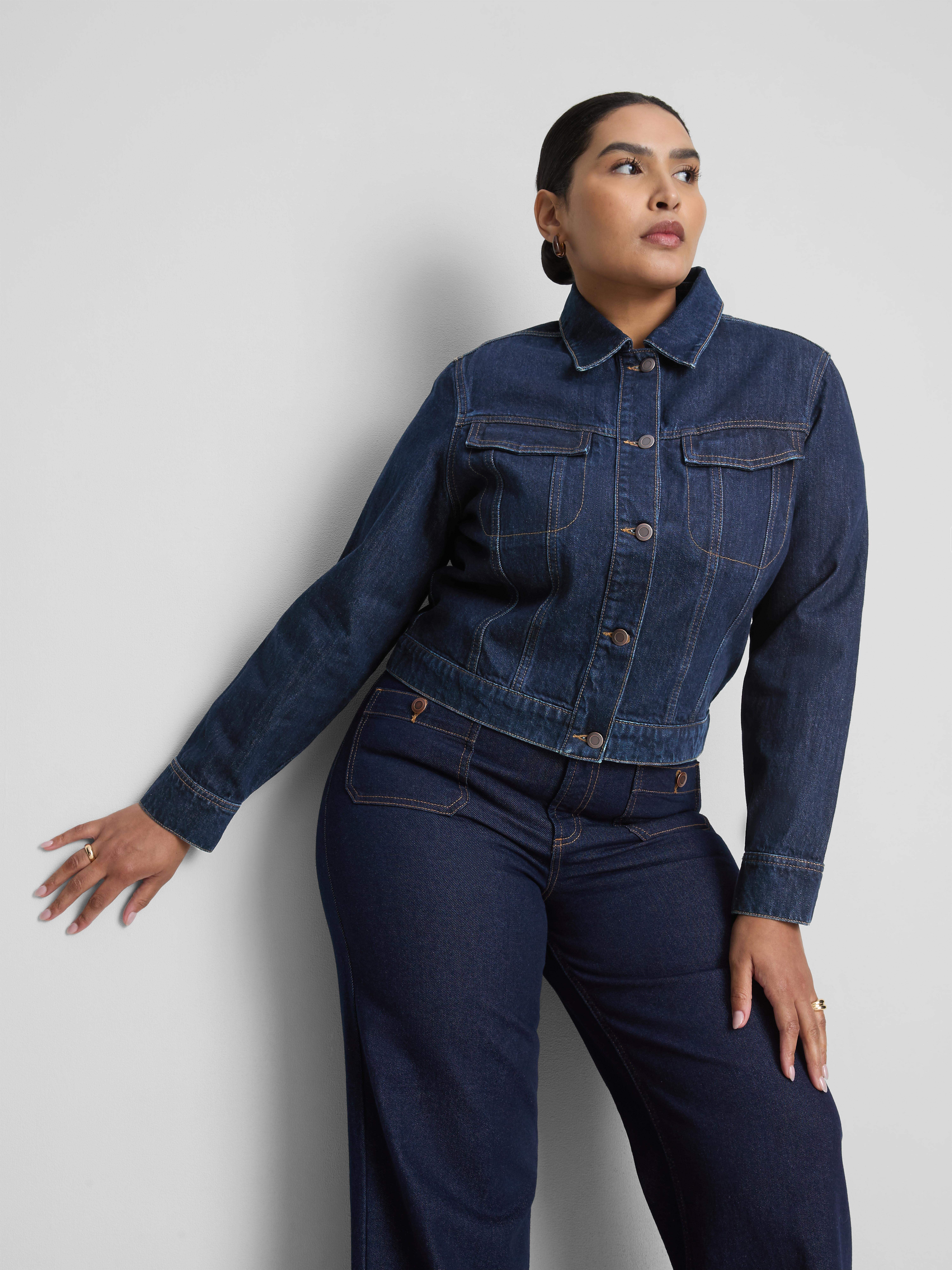 By Coleen Cropped Cotton Denim Jacket