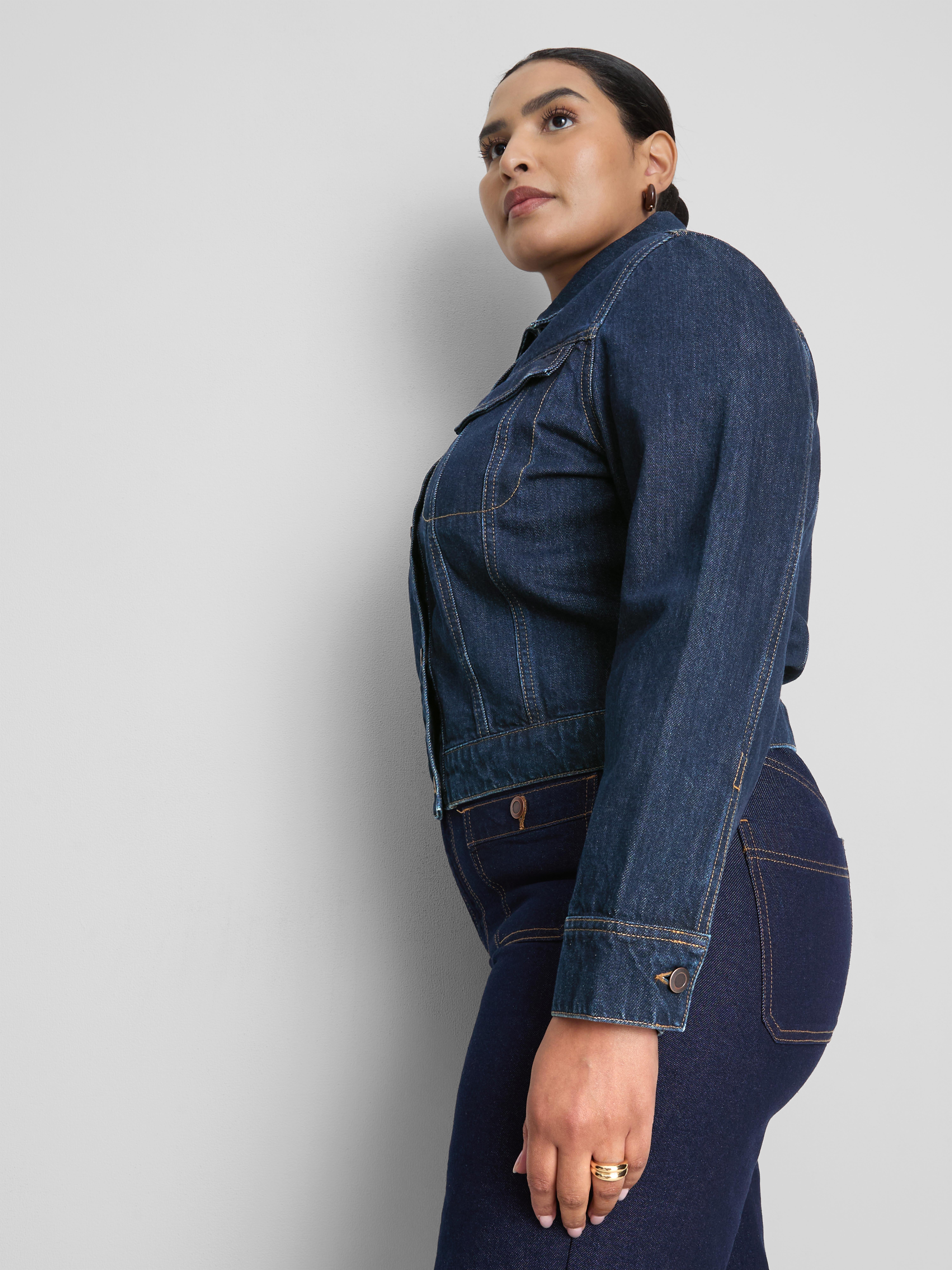 By Coleen Cropped Cotton Denim Jacket