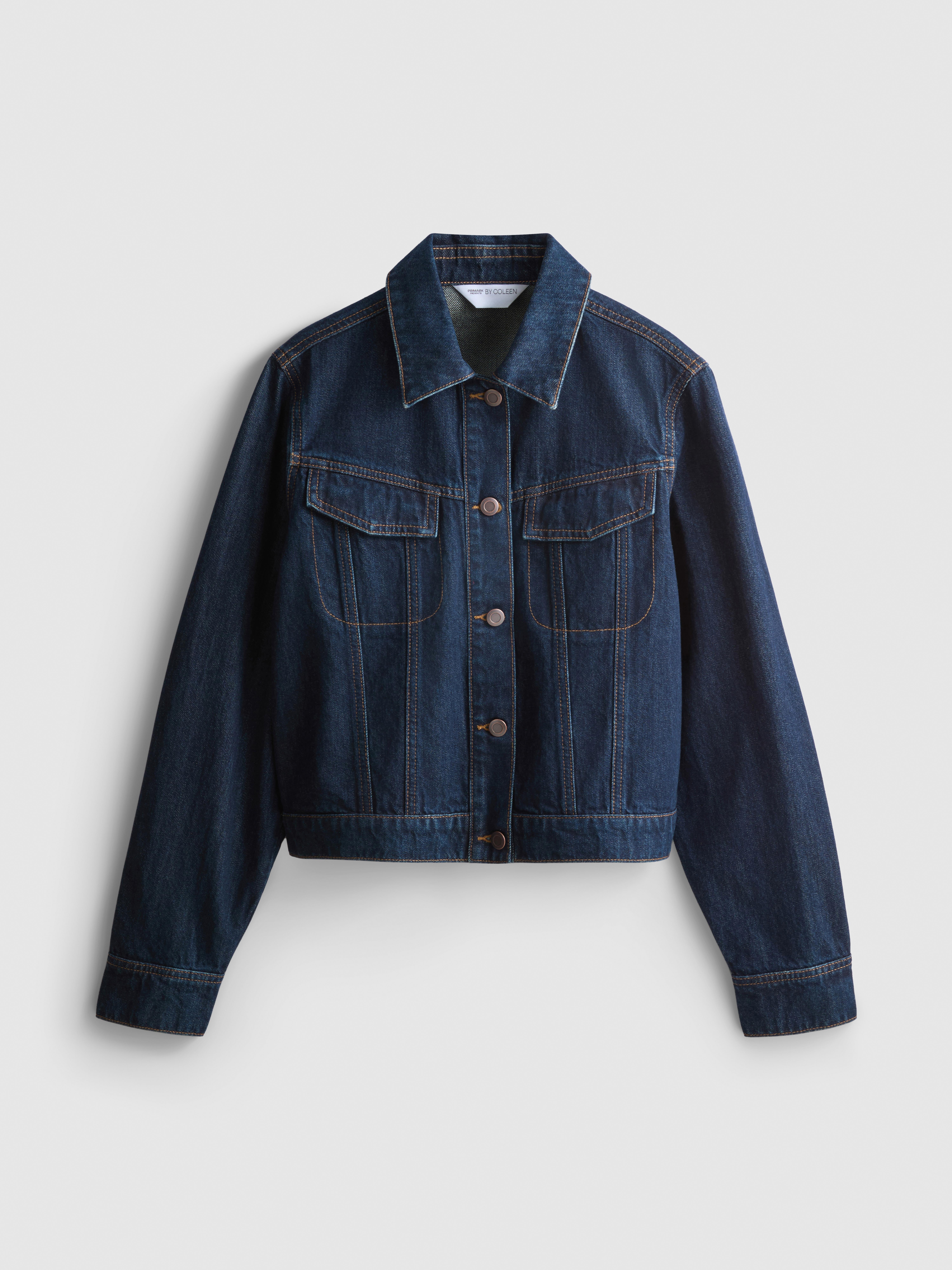 By Coleen Cropped Cotton Denim Jacket