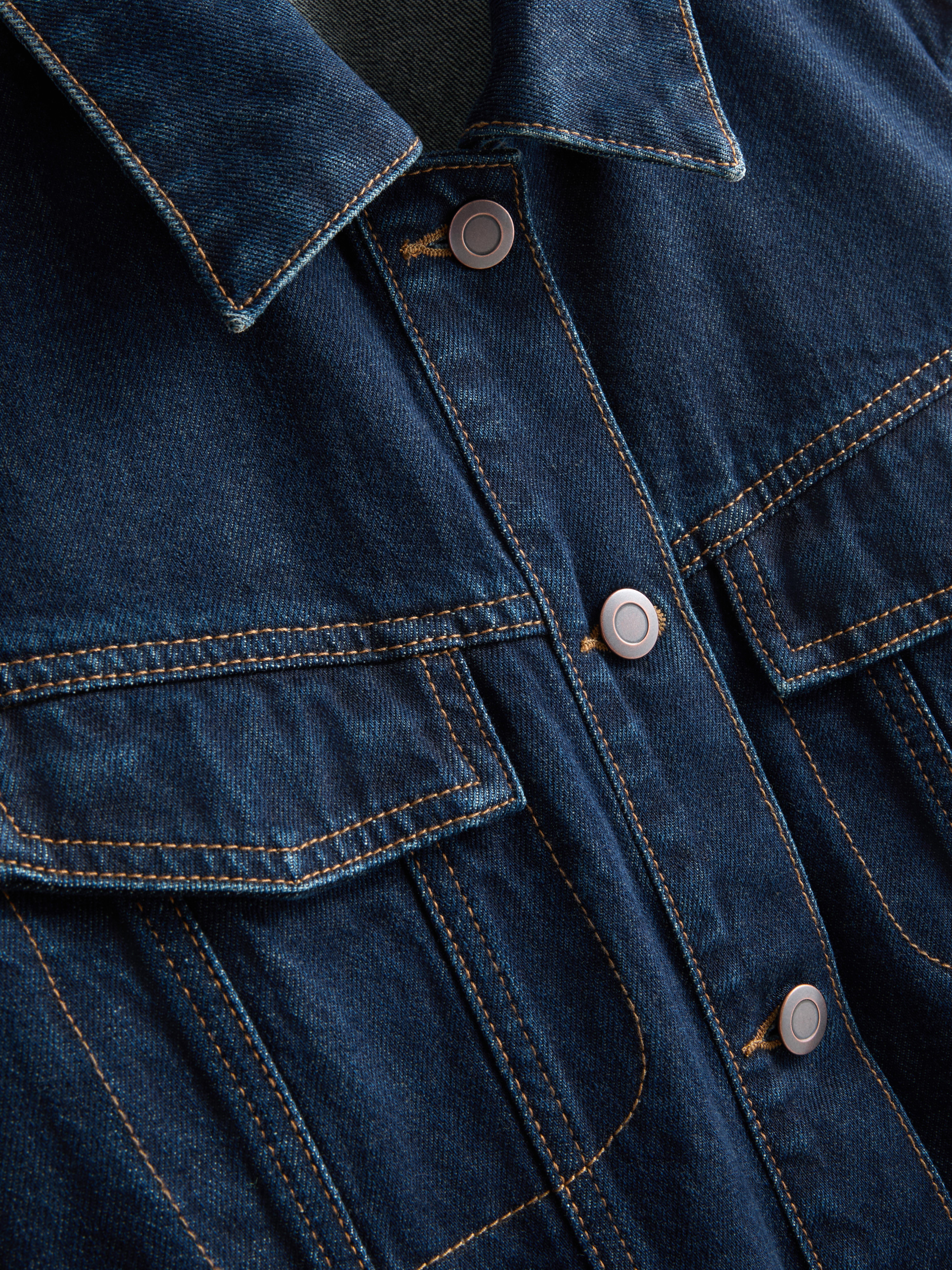By Coleen Cropped Cotton Denim Jacket