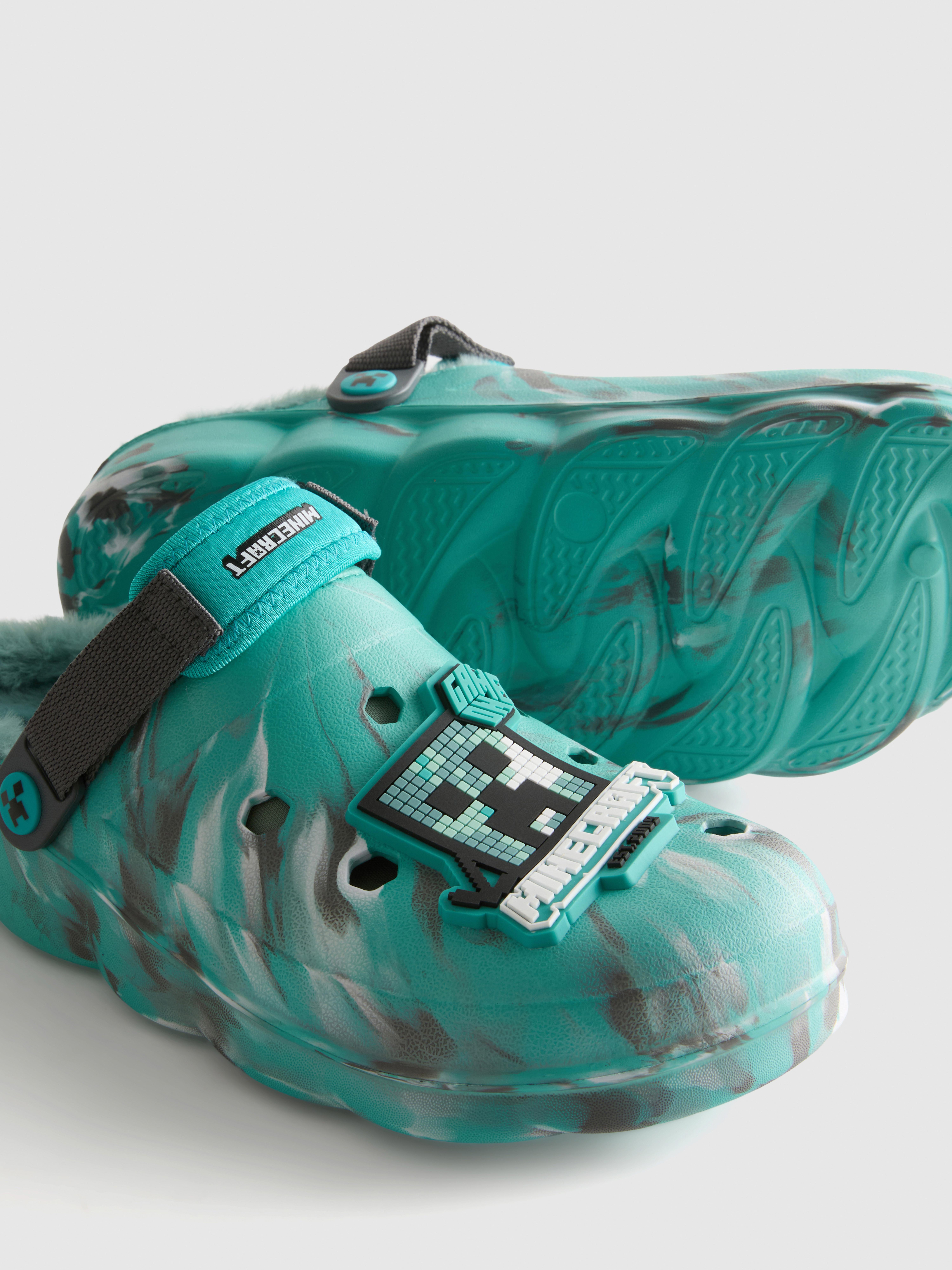 „Minecraft“ Clogs mit Kunstfellfutter