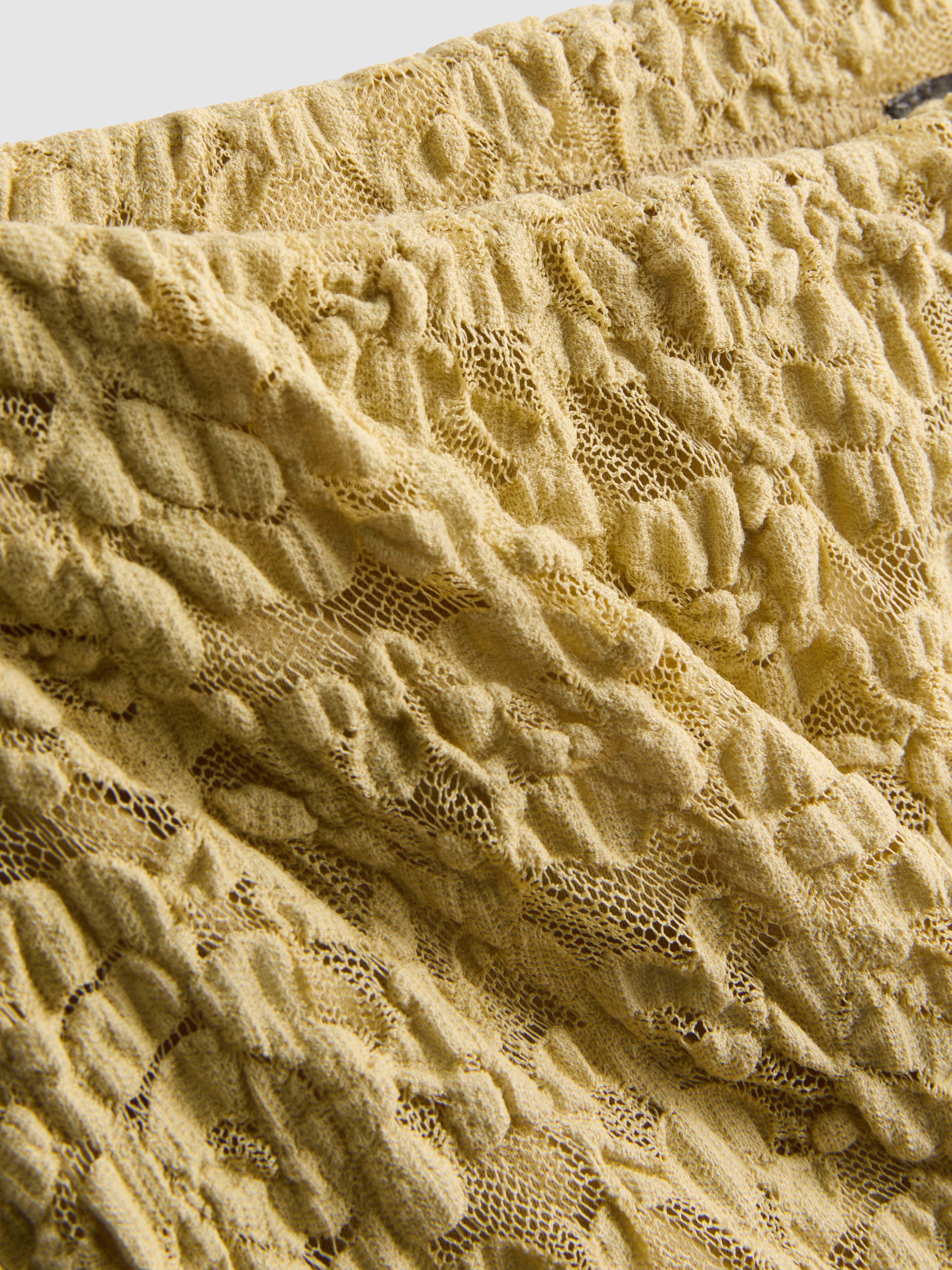 Cotton-Blend Textured Lace Midi Skirt