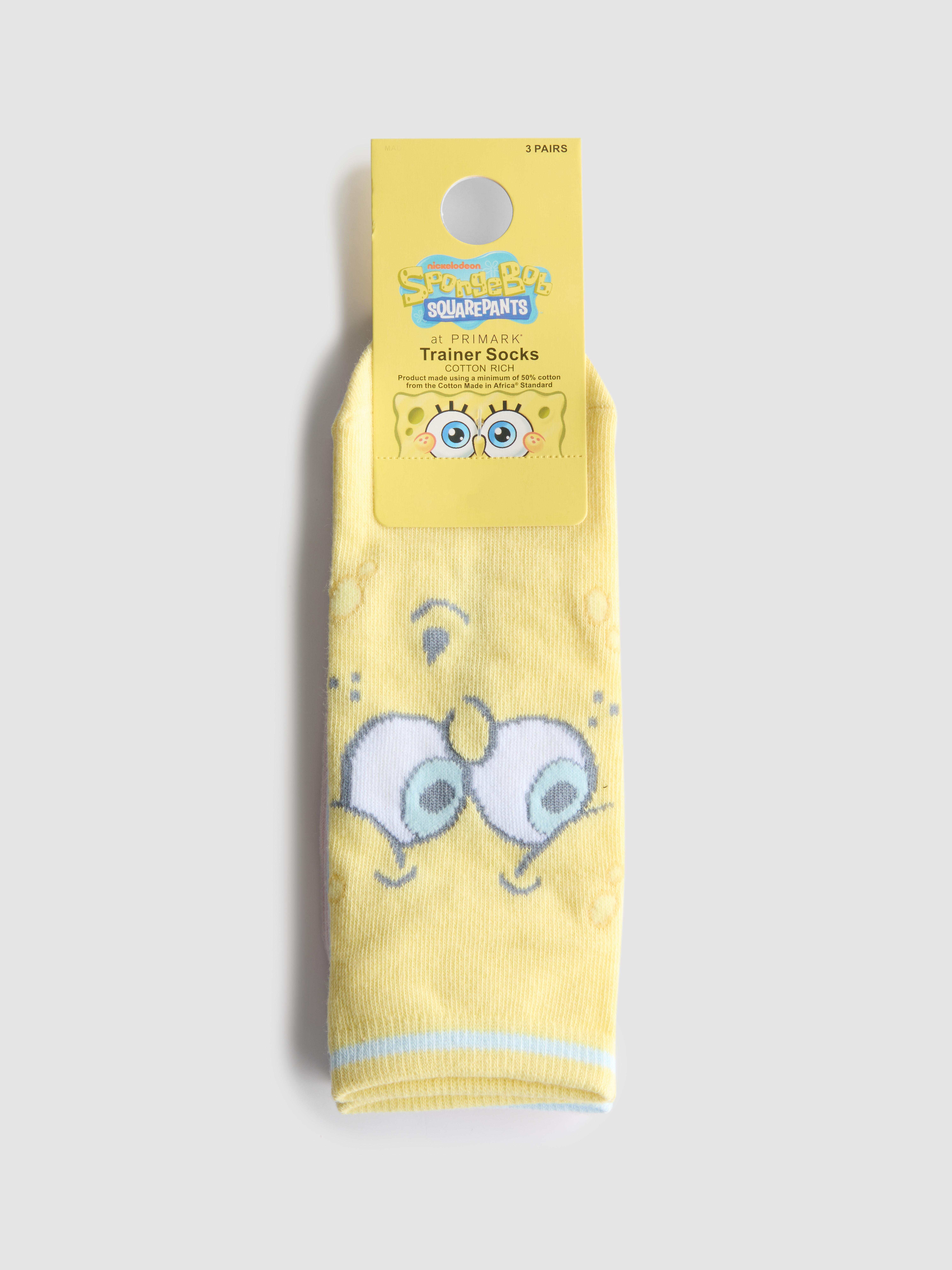 Lot de 3 paires de chaussettes en coton Bob l'éponge