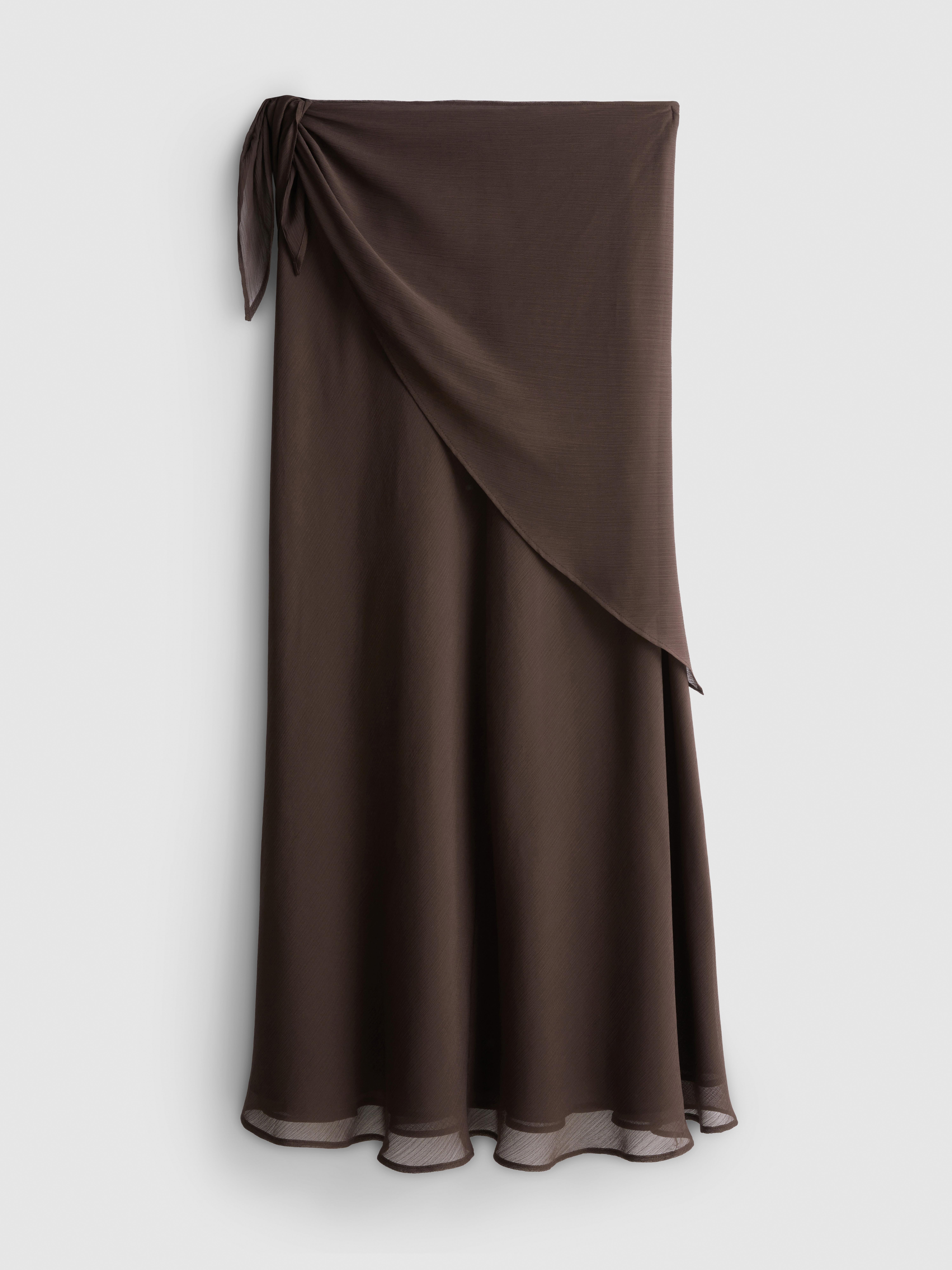 Scarf Tie Midi Skirt