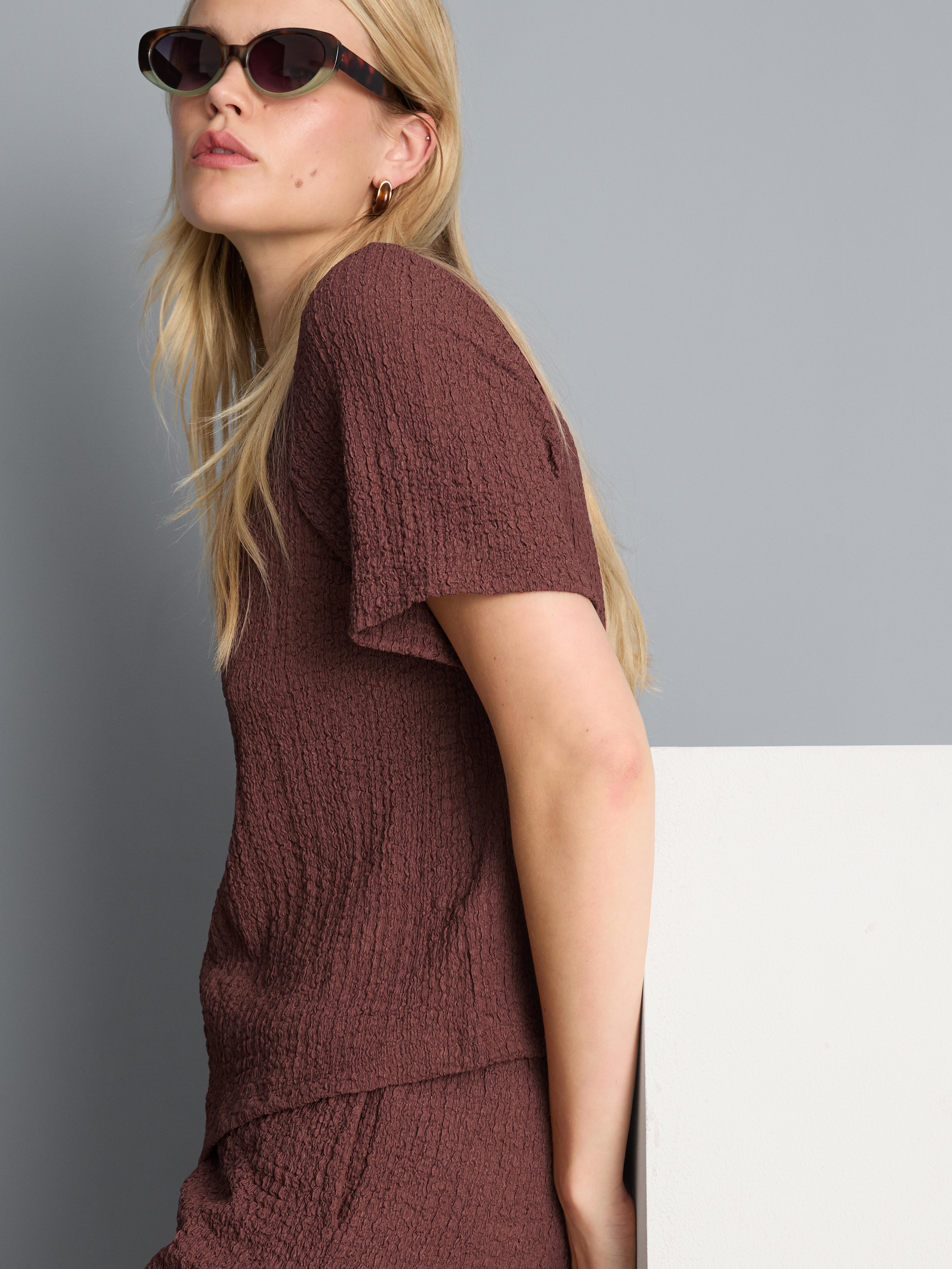 Textured Asymmetric T-Shirt