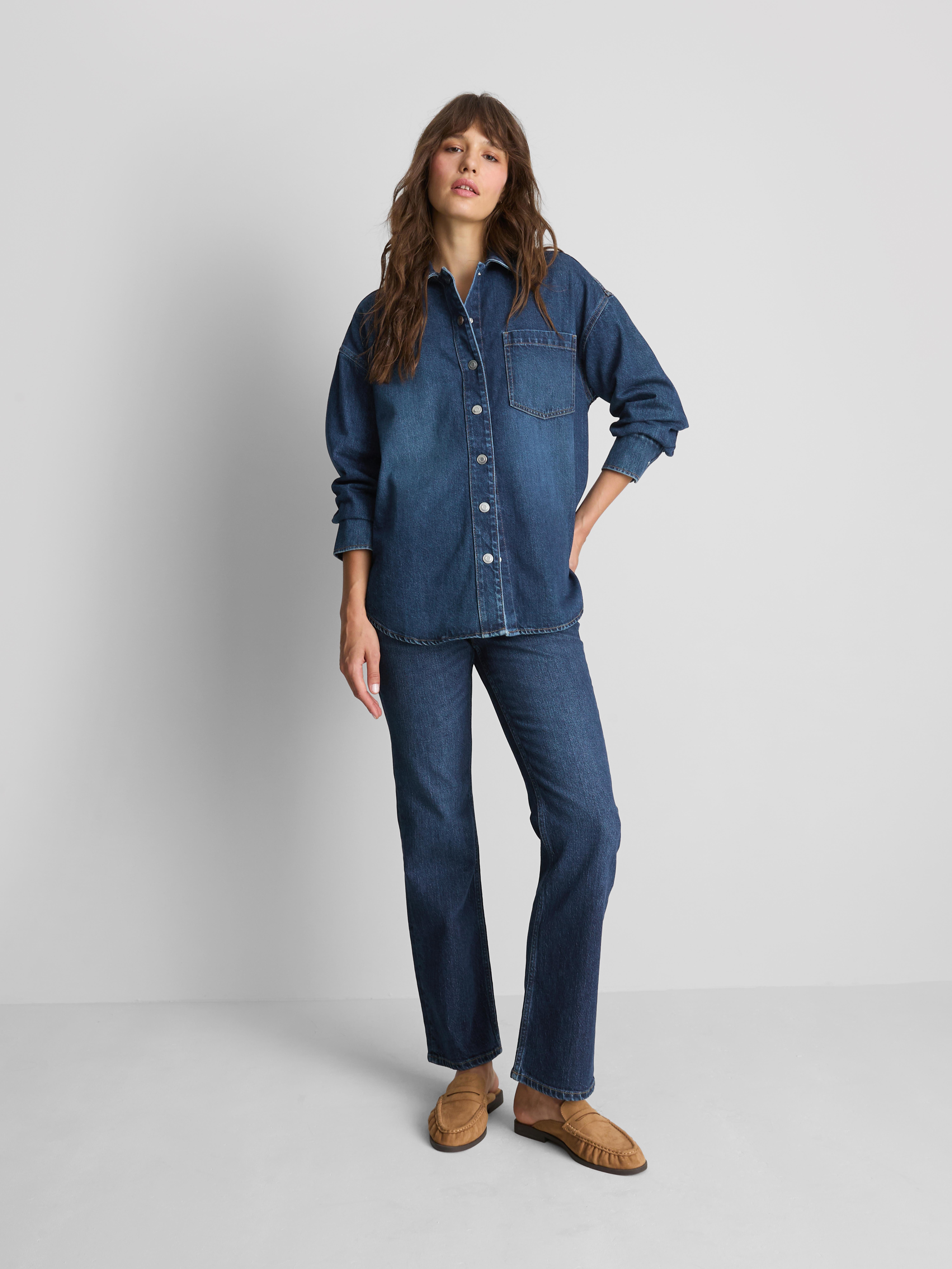 Relaxed Cotton Denim Shirt Indigo
