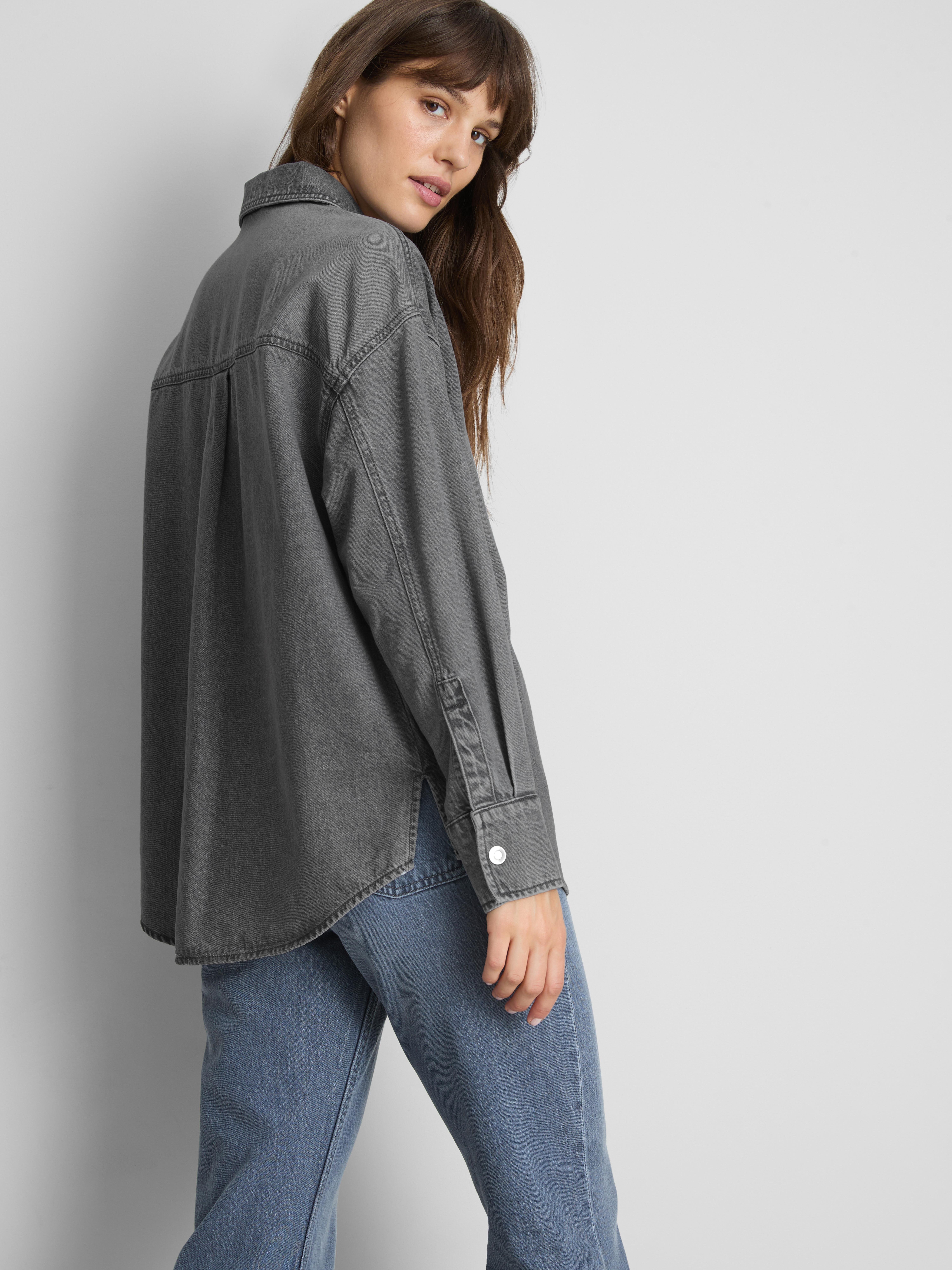 Relaxed Cotton Denim Button-Up Shirt