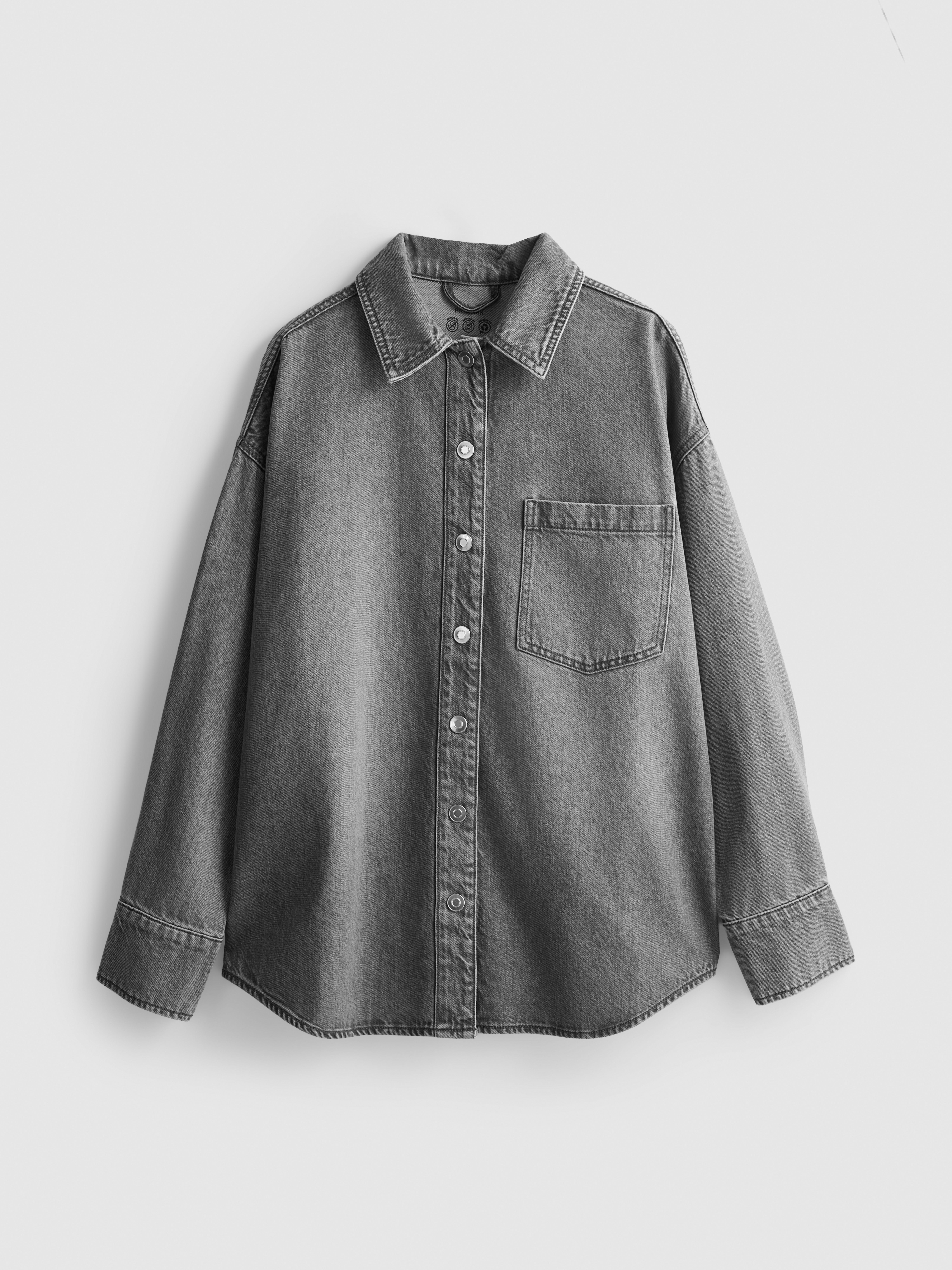 Relaxed Cotton Denim Button-Up Shirt