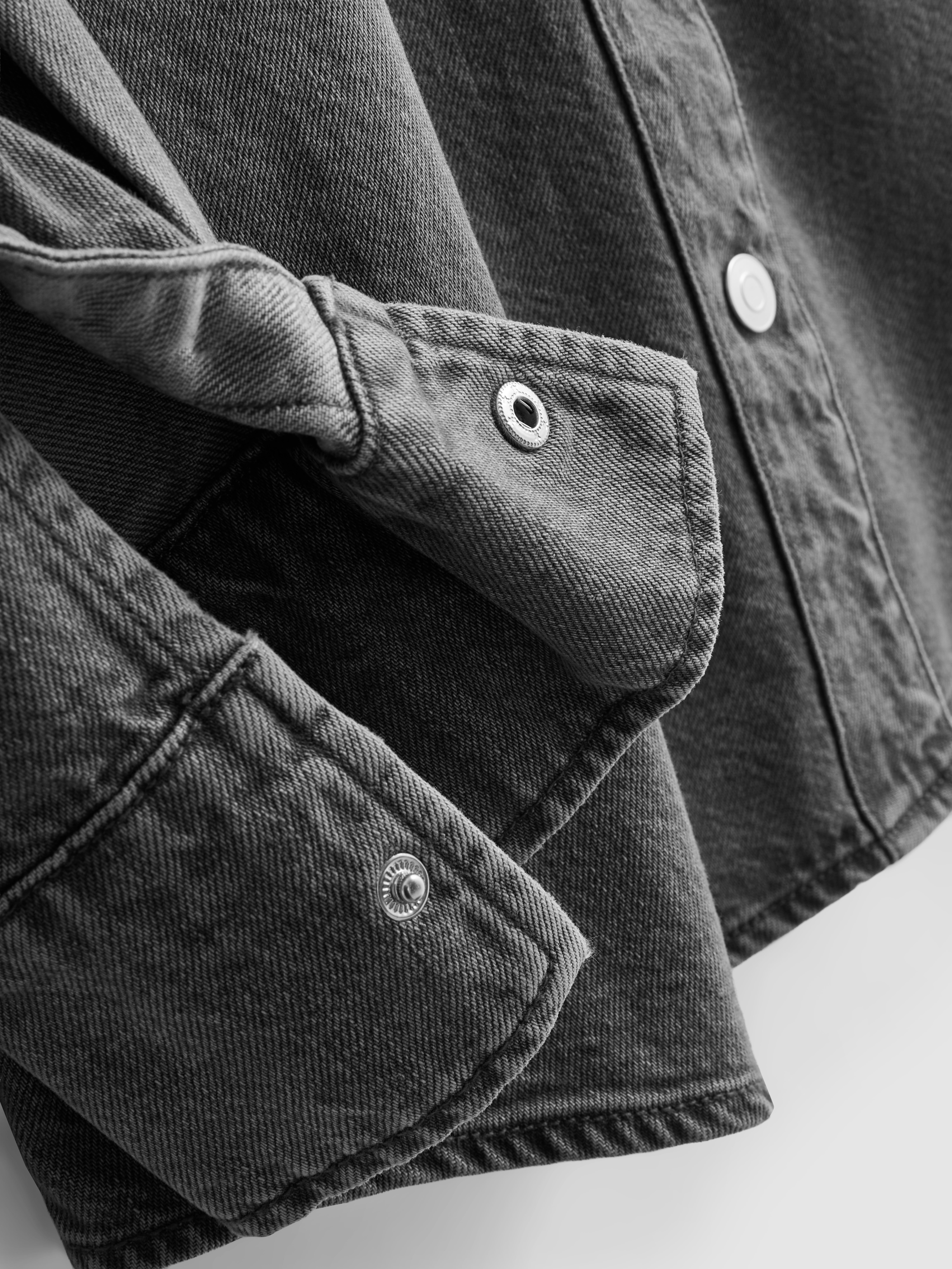 Relaxed Cotton Denim Button-Up Shirt