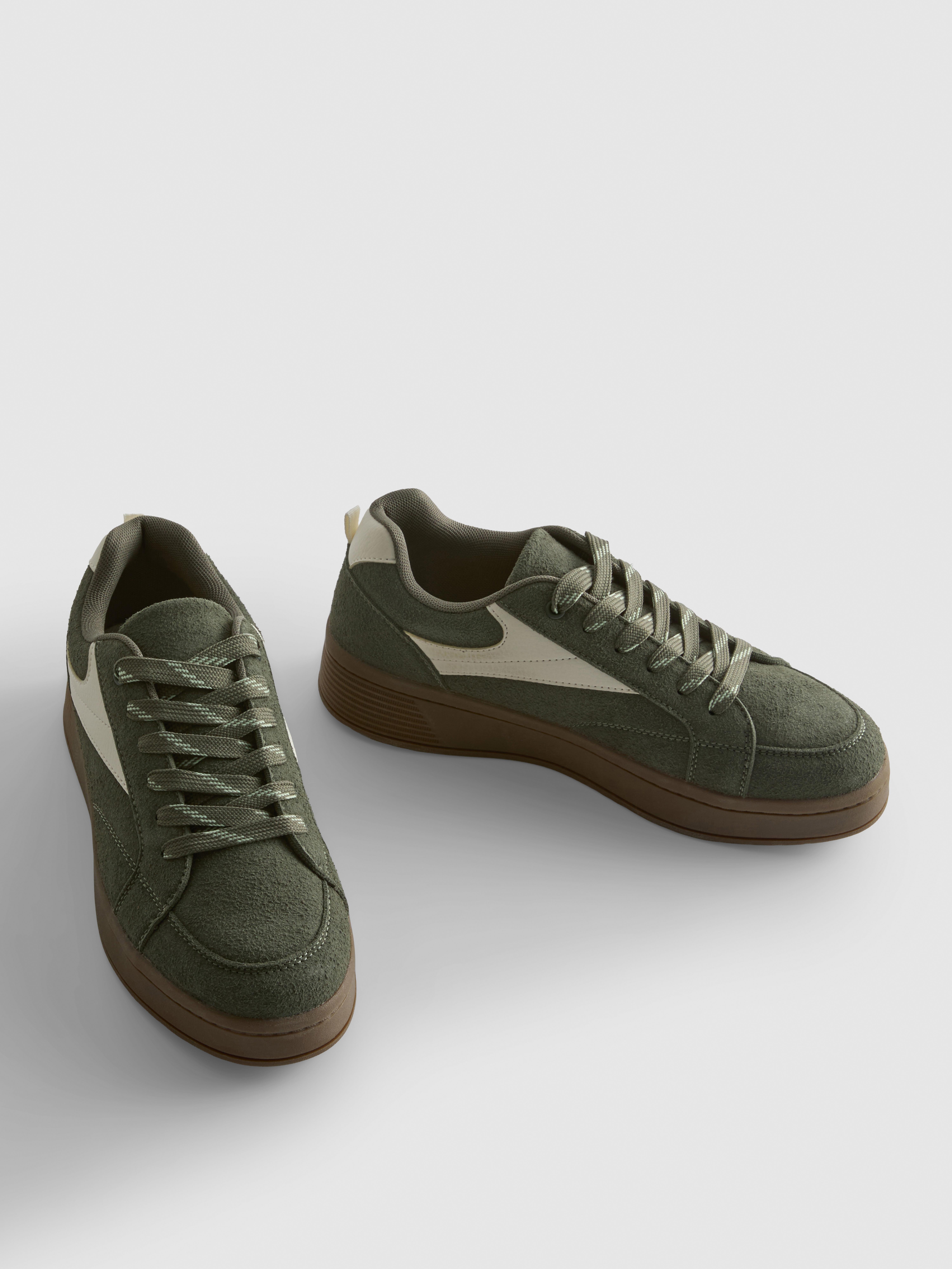 Rubber-Sole Low-Top Sneakers