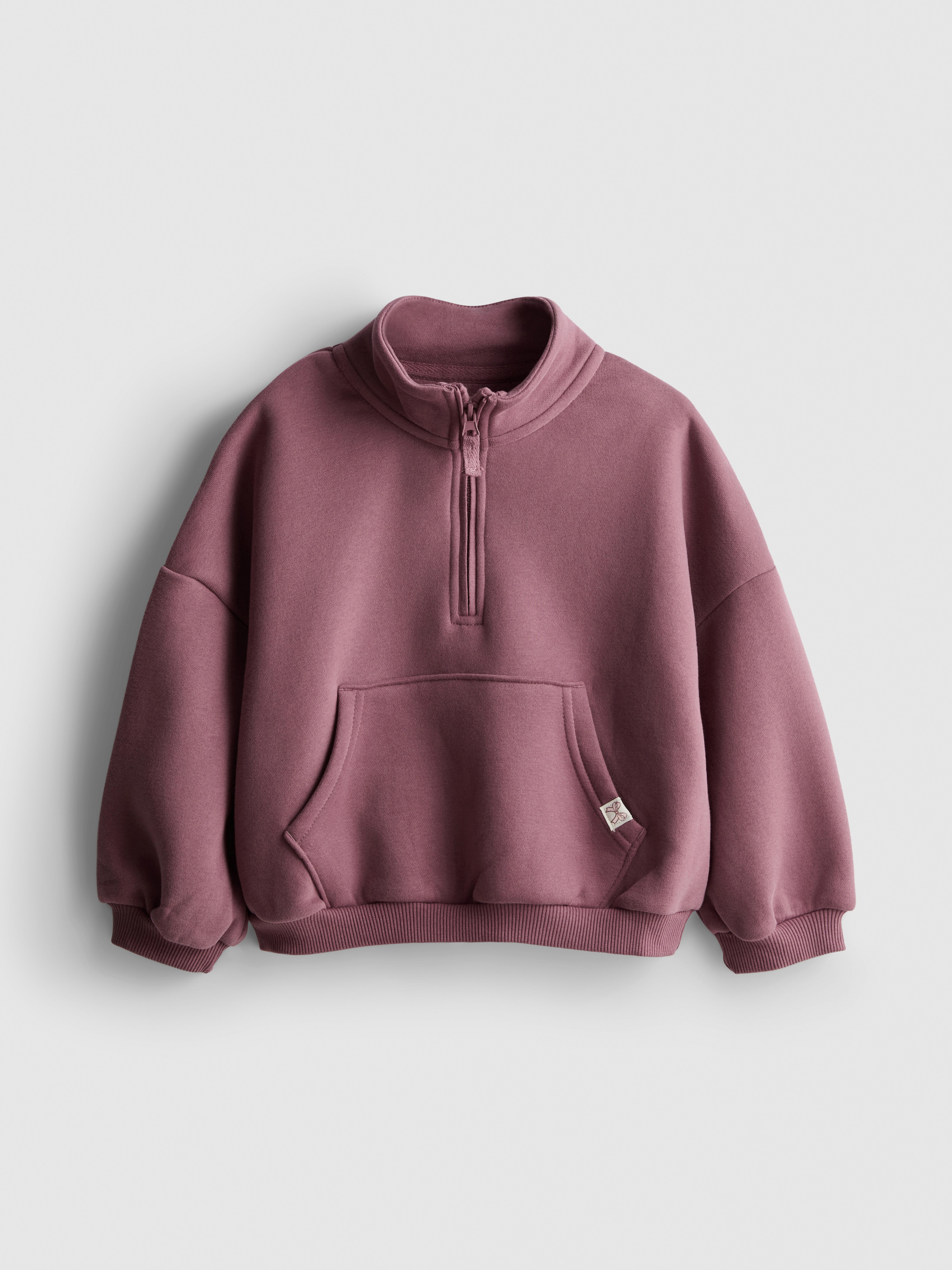 1-9 anni | Felpa cotton-rich a imbuto con mezza-zip