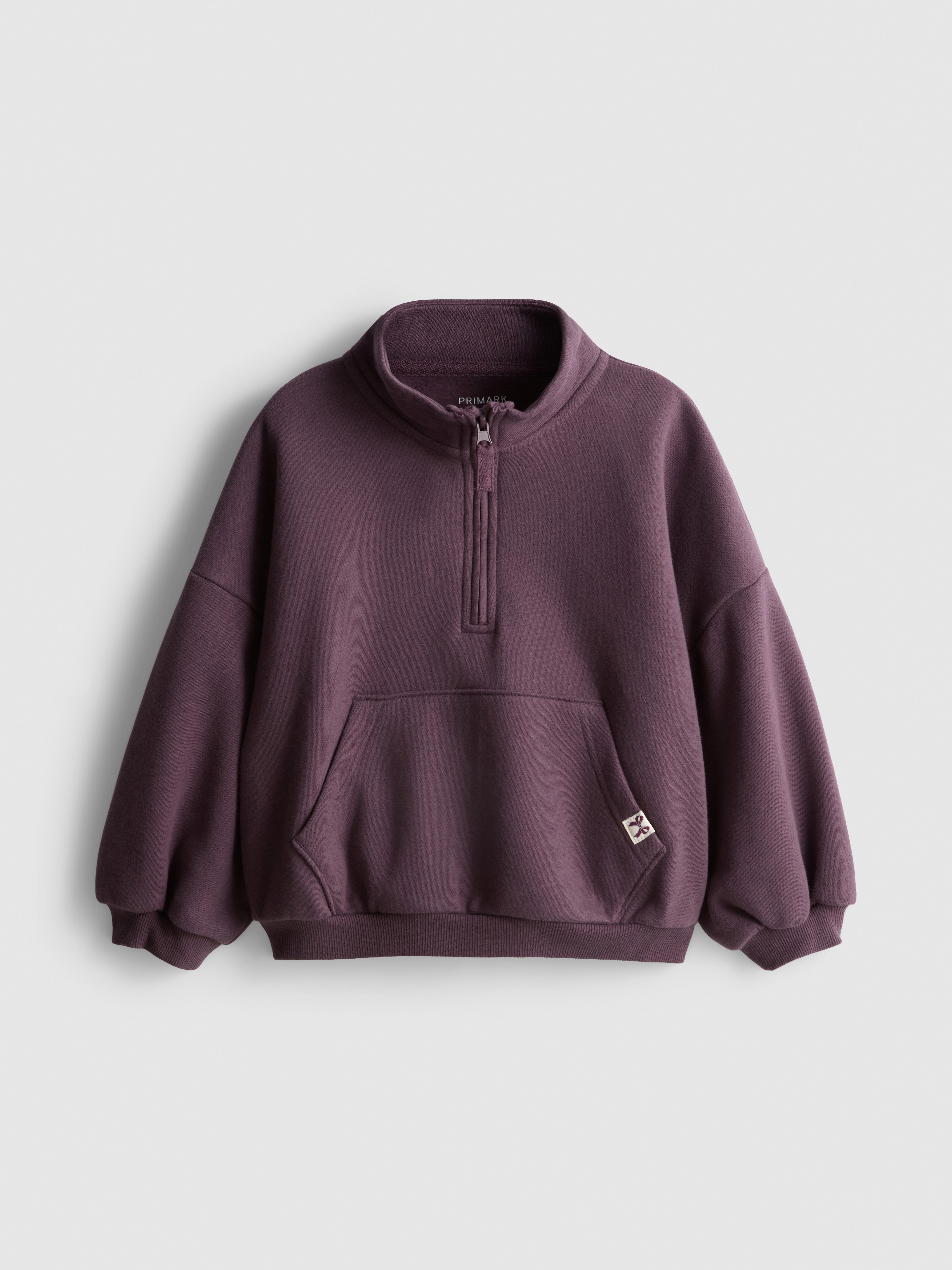 Girls Purple 1-9yrs | Cotton Rich Funnel Neck Half-Zip Sweatshirt | Primark
