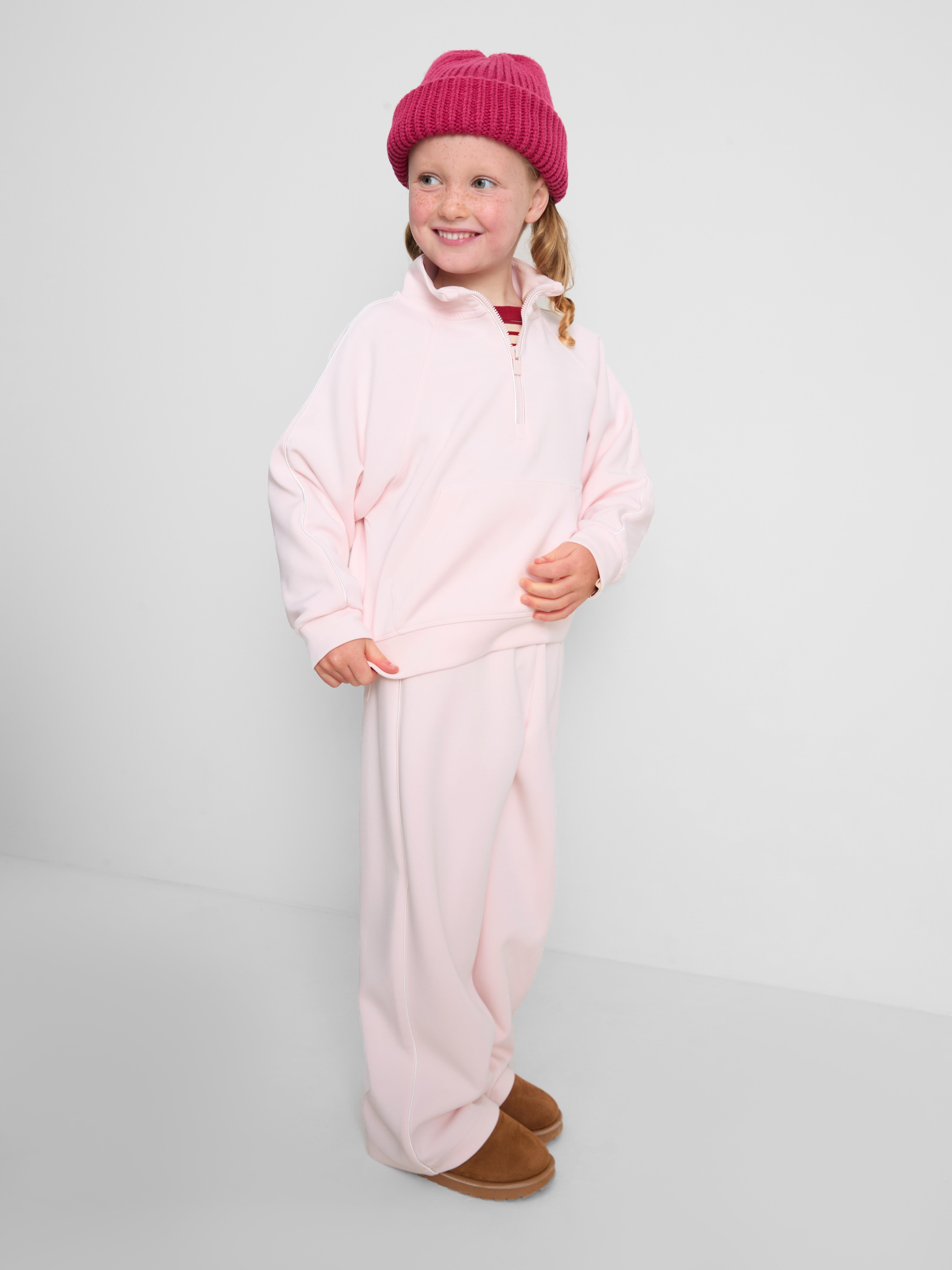 1-9 anni | Felpa sportiva collo a imbuto e mezza-zip Rosa chiaro