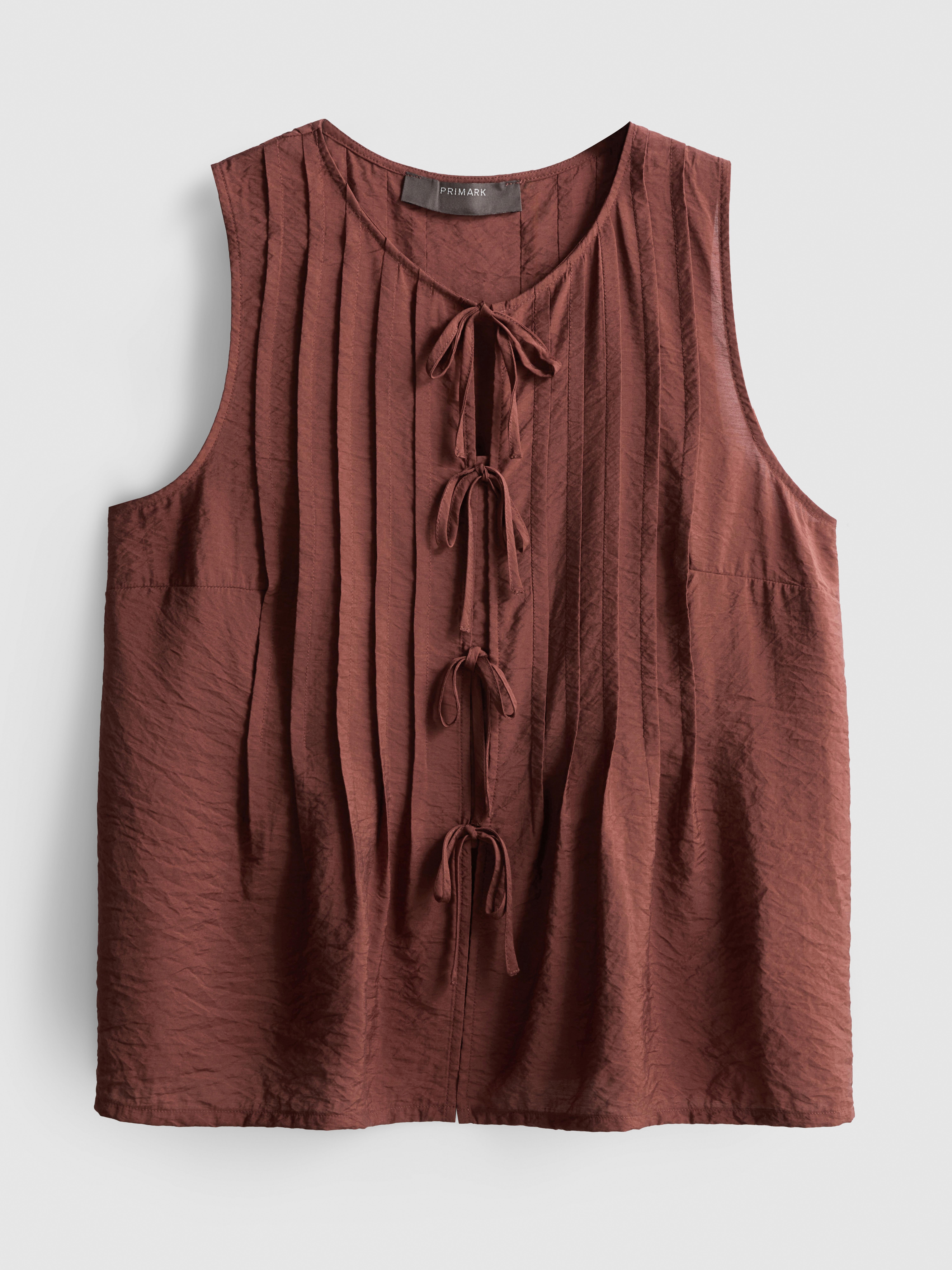Plissiertes Top in Knitteroptik zum Binden