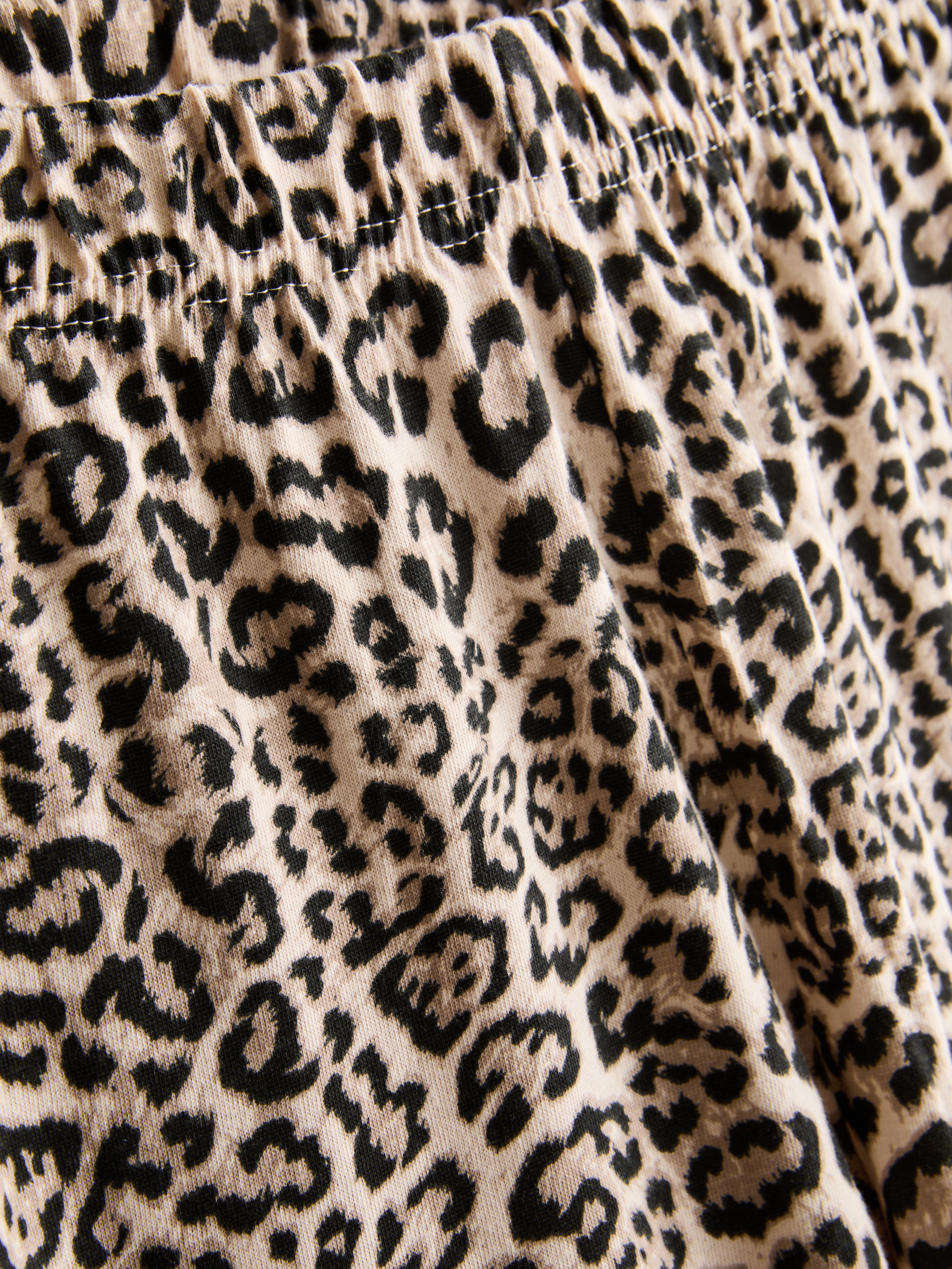 Cotton Crew Neck Leopard Pajamas
