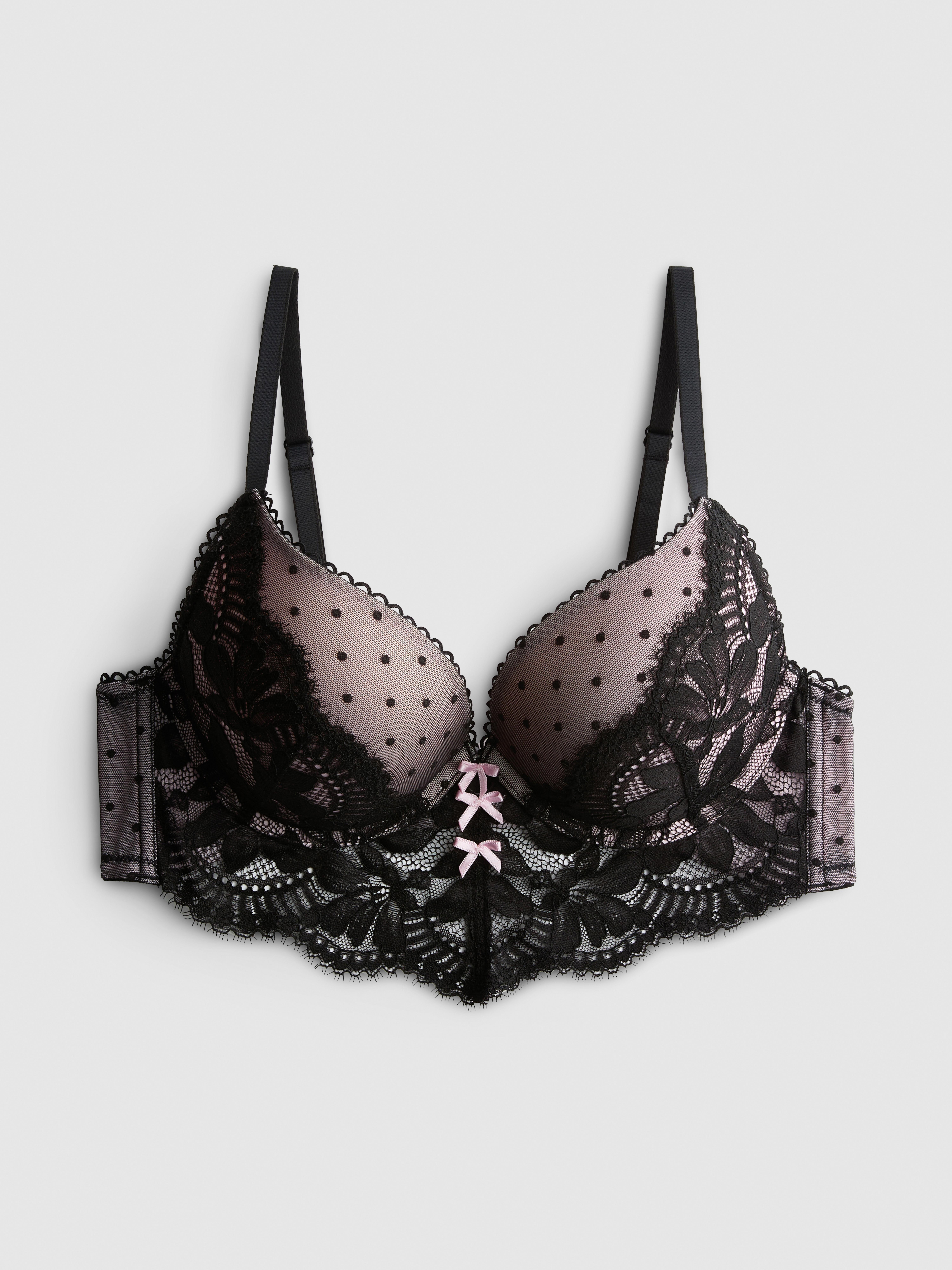 Longline Spotted Lace Maximise Bra