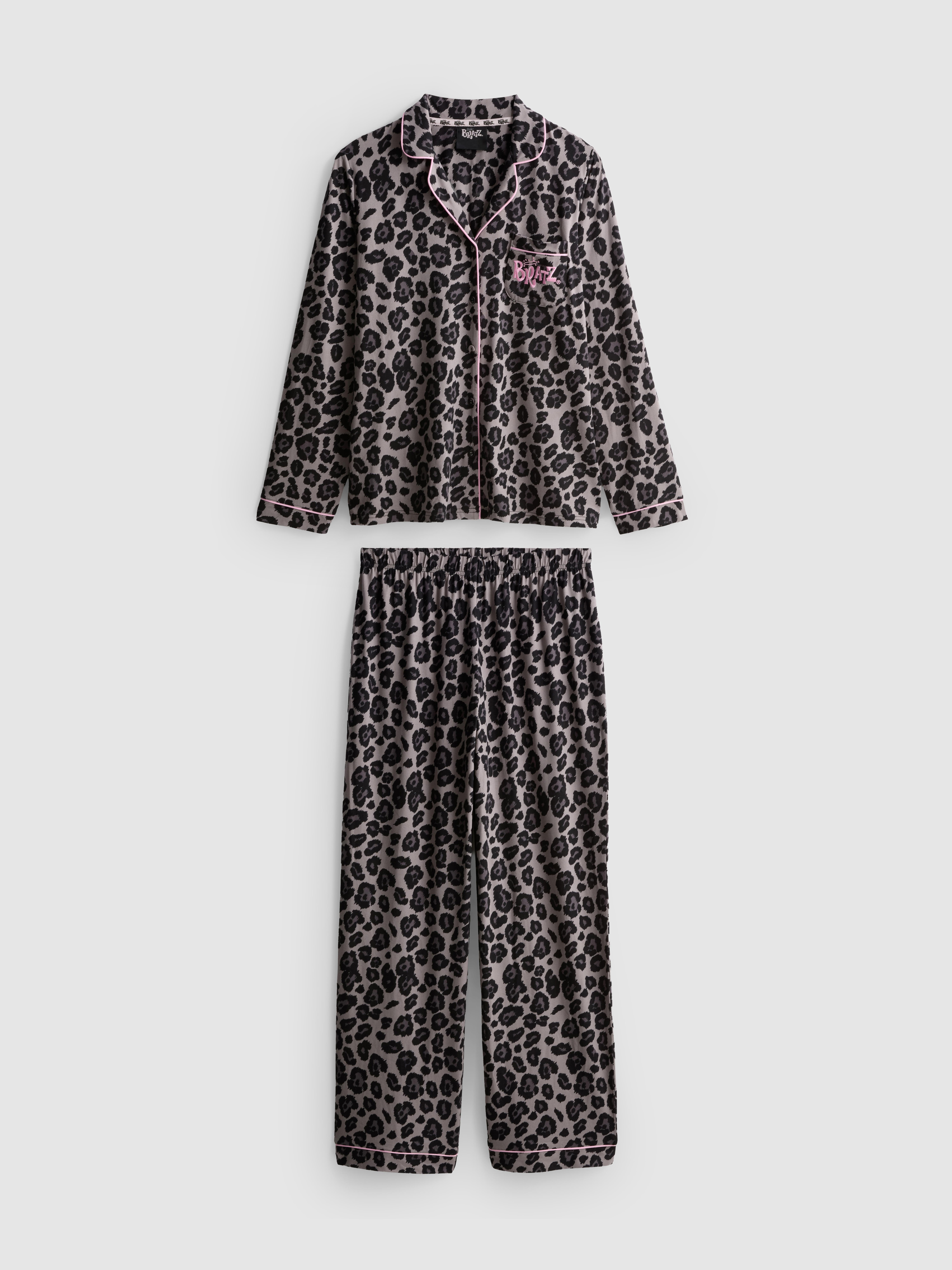 Pyžamo Bratz typu boyfriend s leopardím potiskem