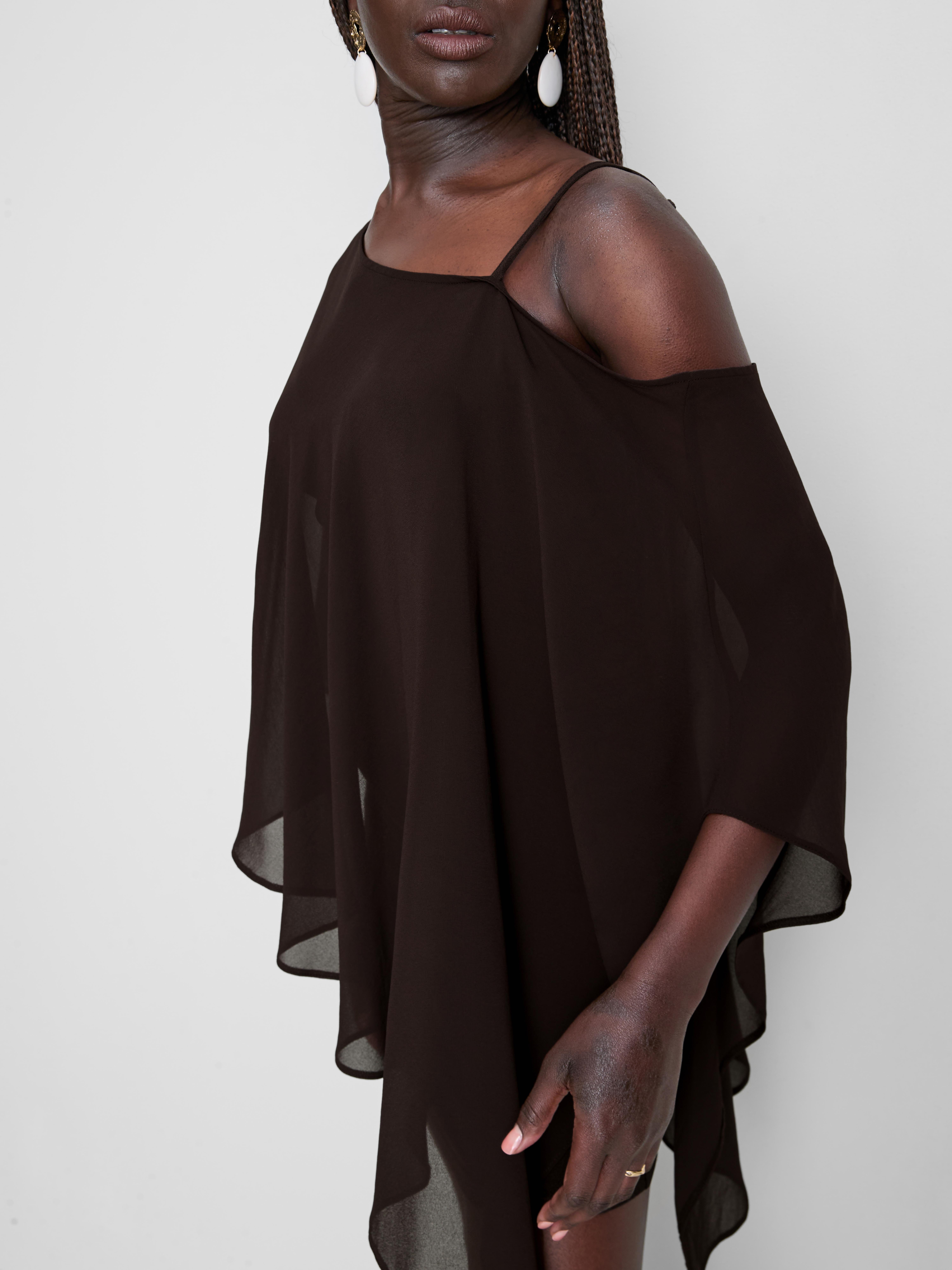 Mini robe à cape asymétrique