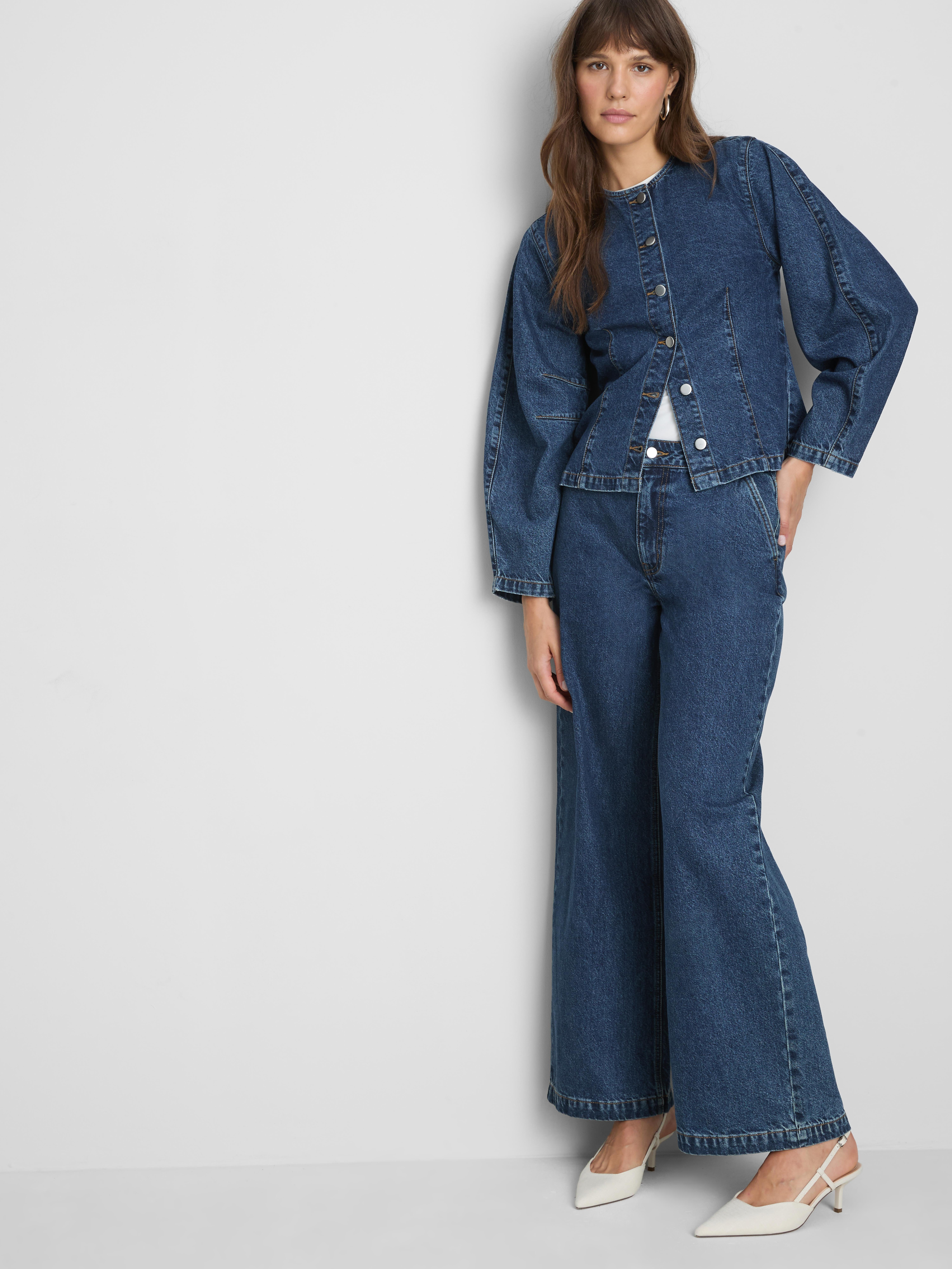 Haut sans col en denim Paula Echevarría