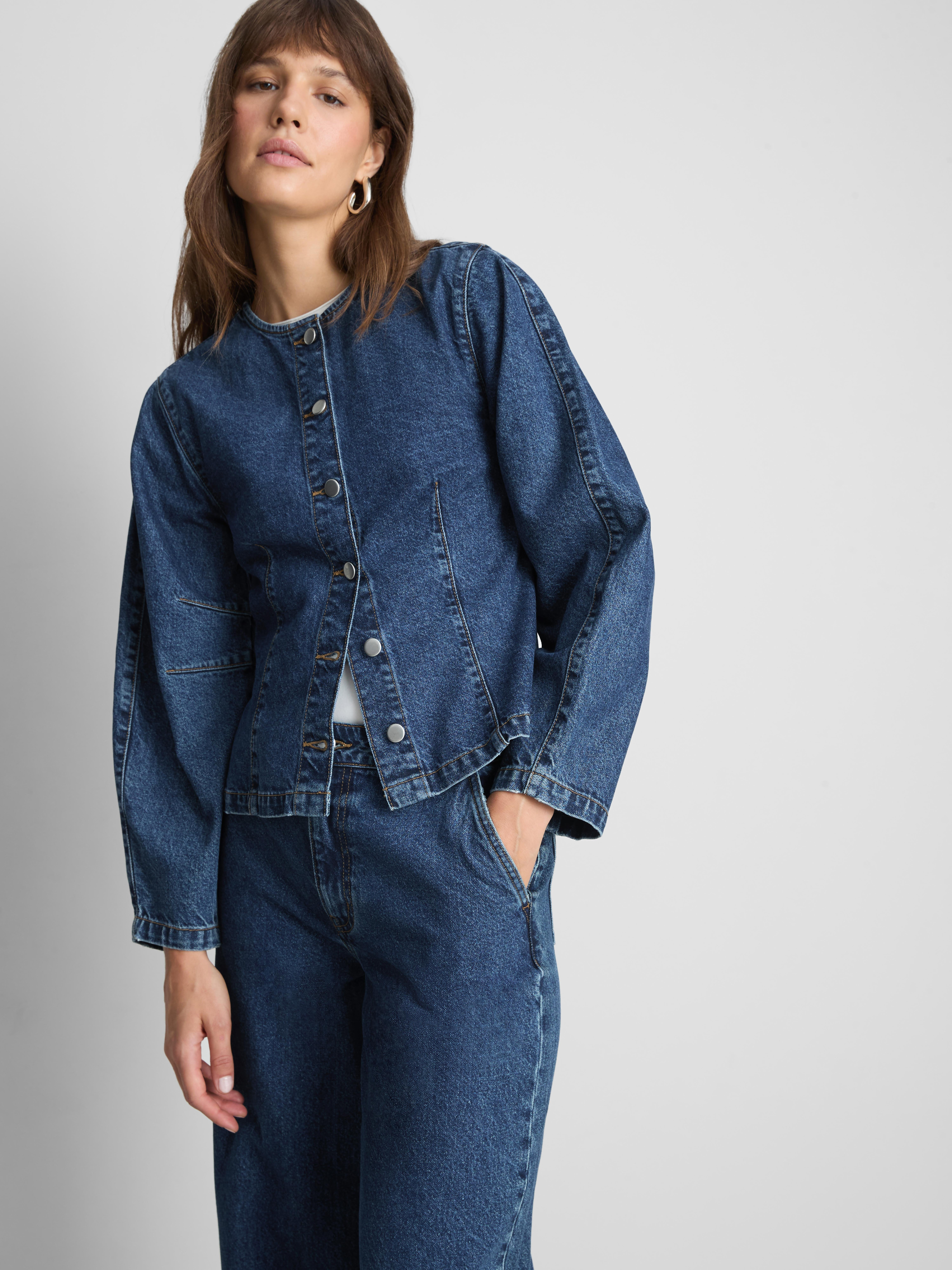 Haut sans col en denim Paula Echevarría
