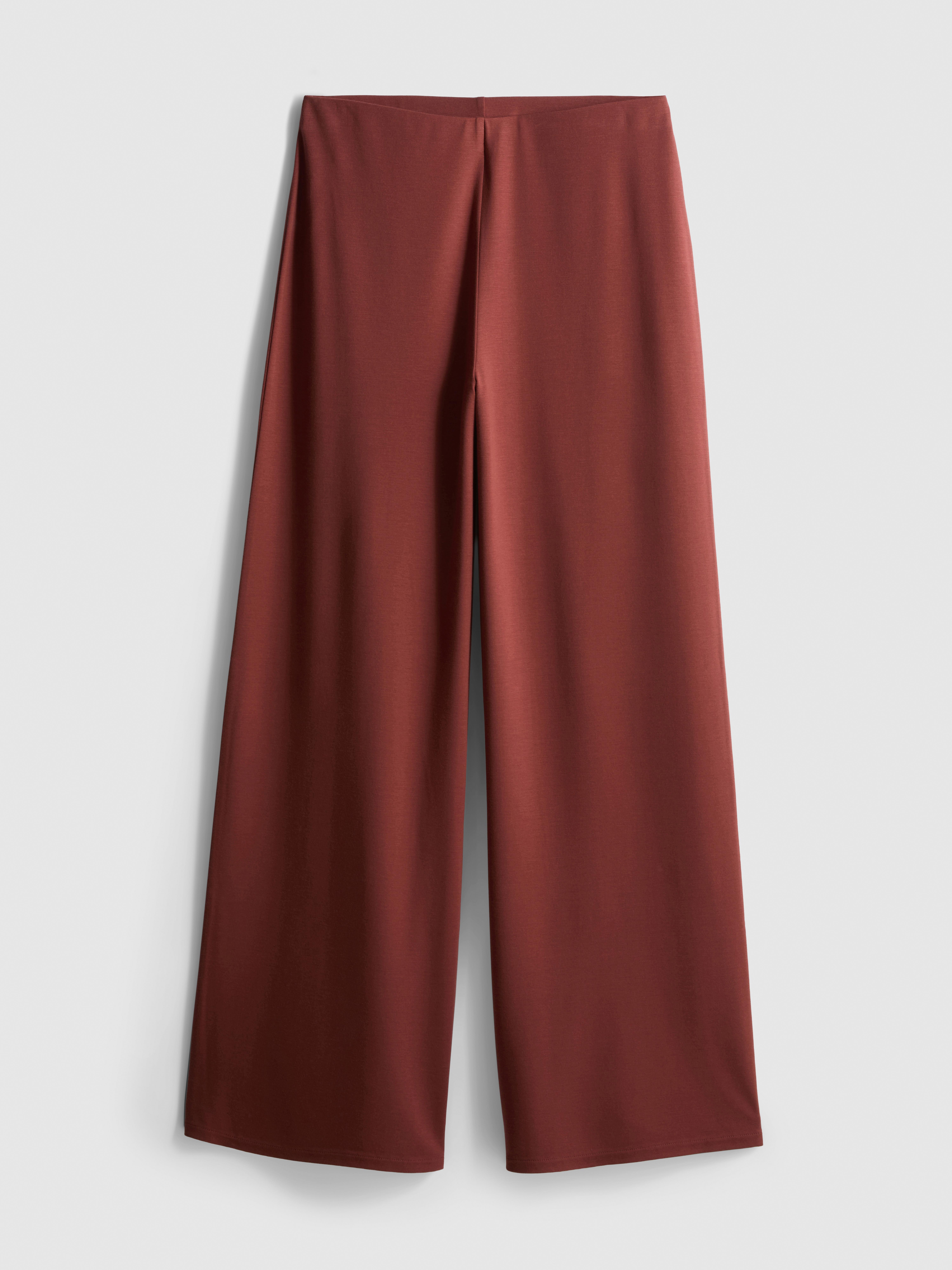 Plissierte Jerseyhose mit weitem Bein
