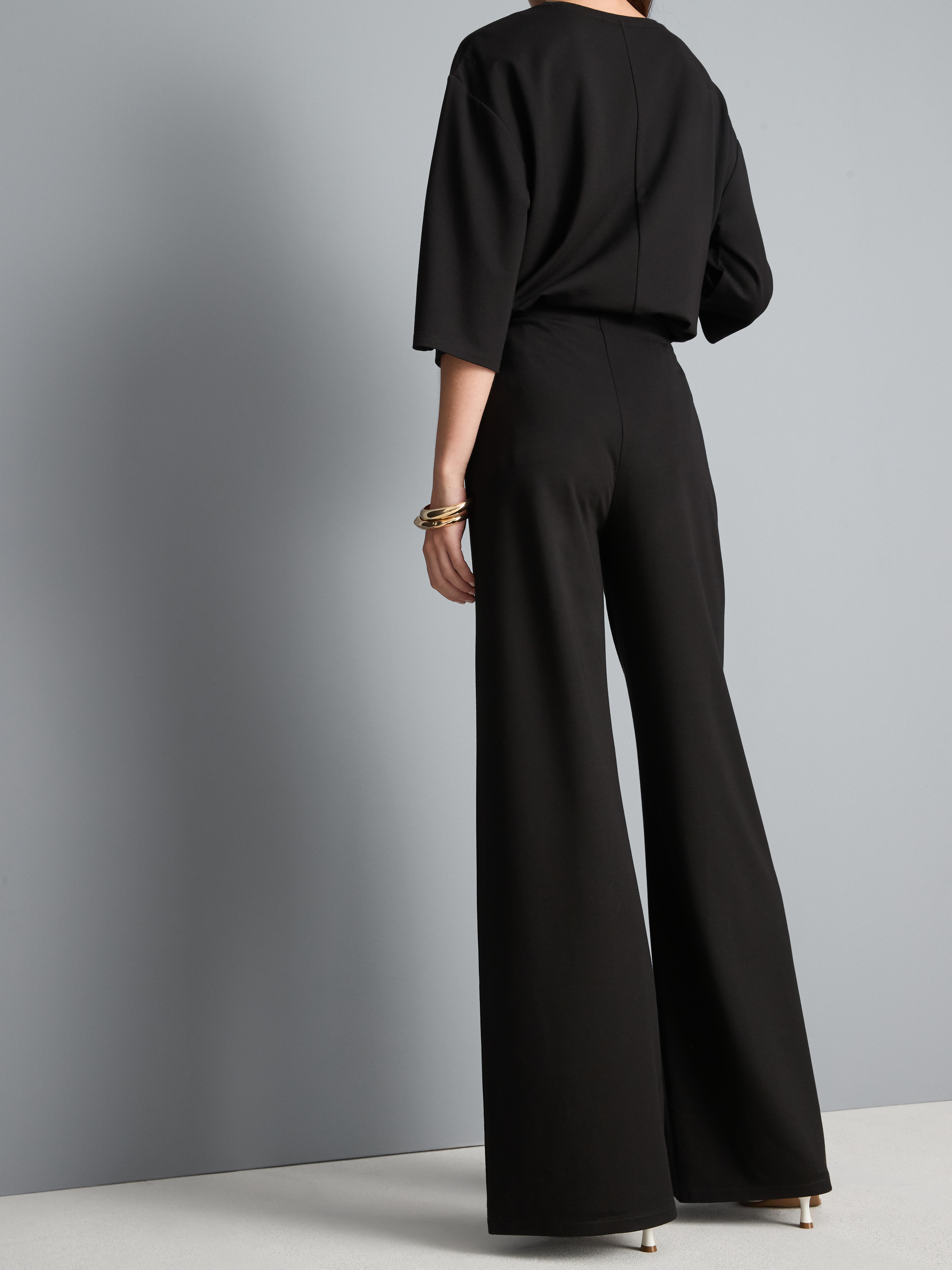 Pantalon large plissé en jersey
