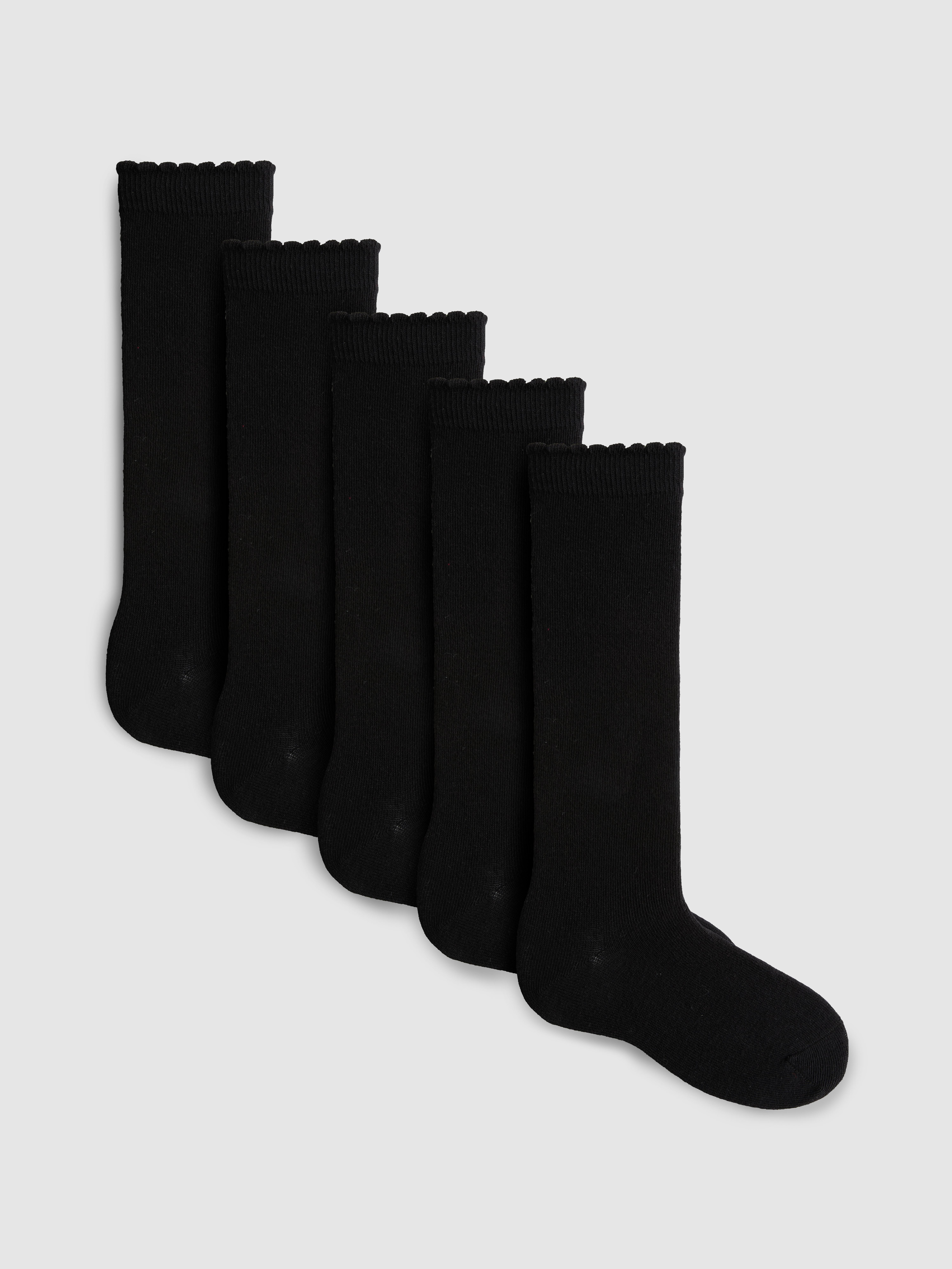 5pk Cotton-Rich Knee-High Socks