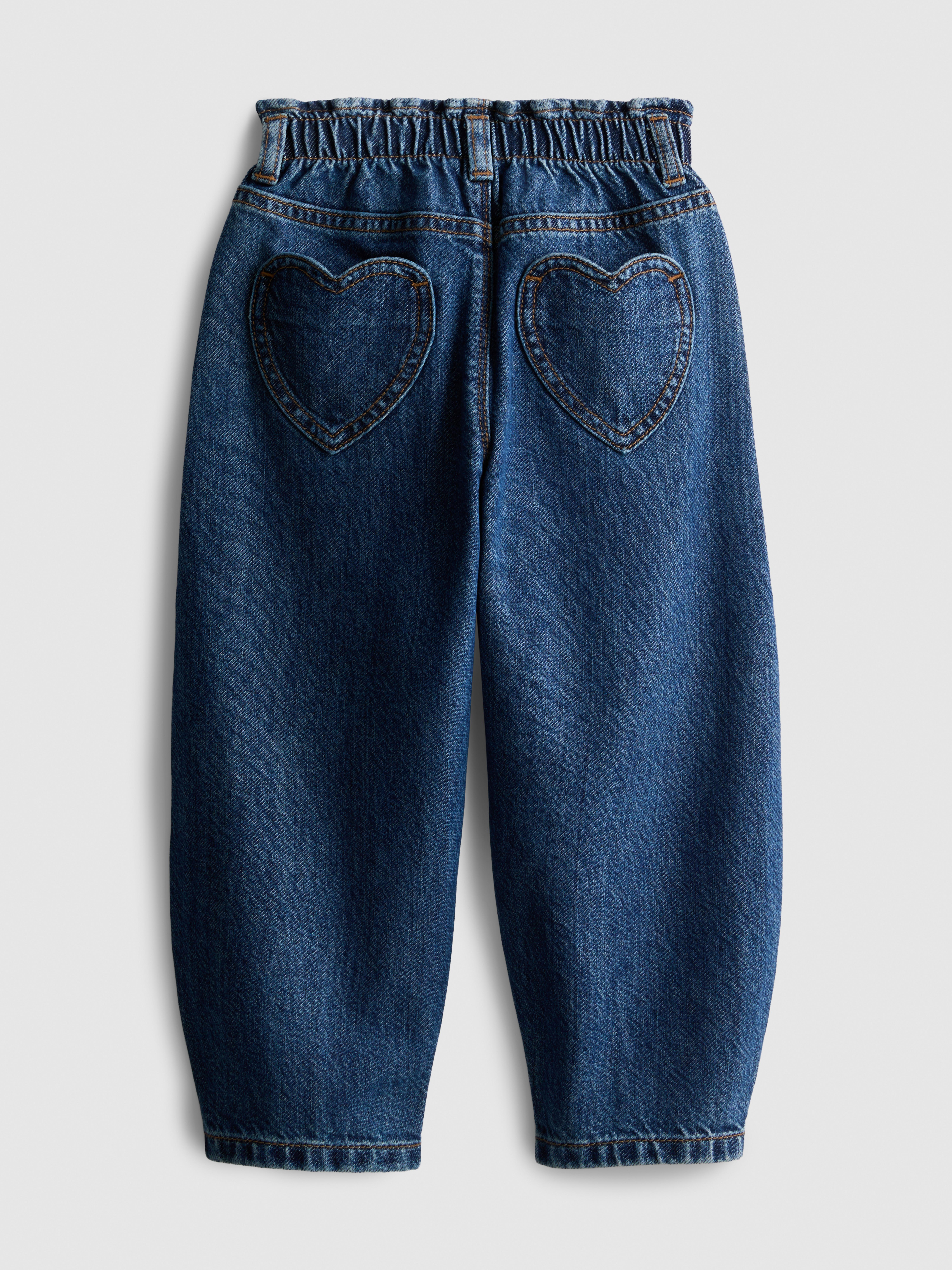 1–9 Jahre | Barrel-Jeans aus reiner Baumwolle mit Paperbag-Bund