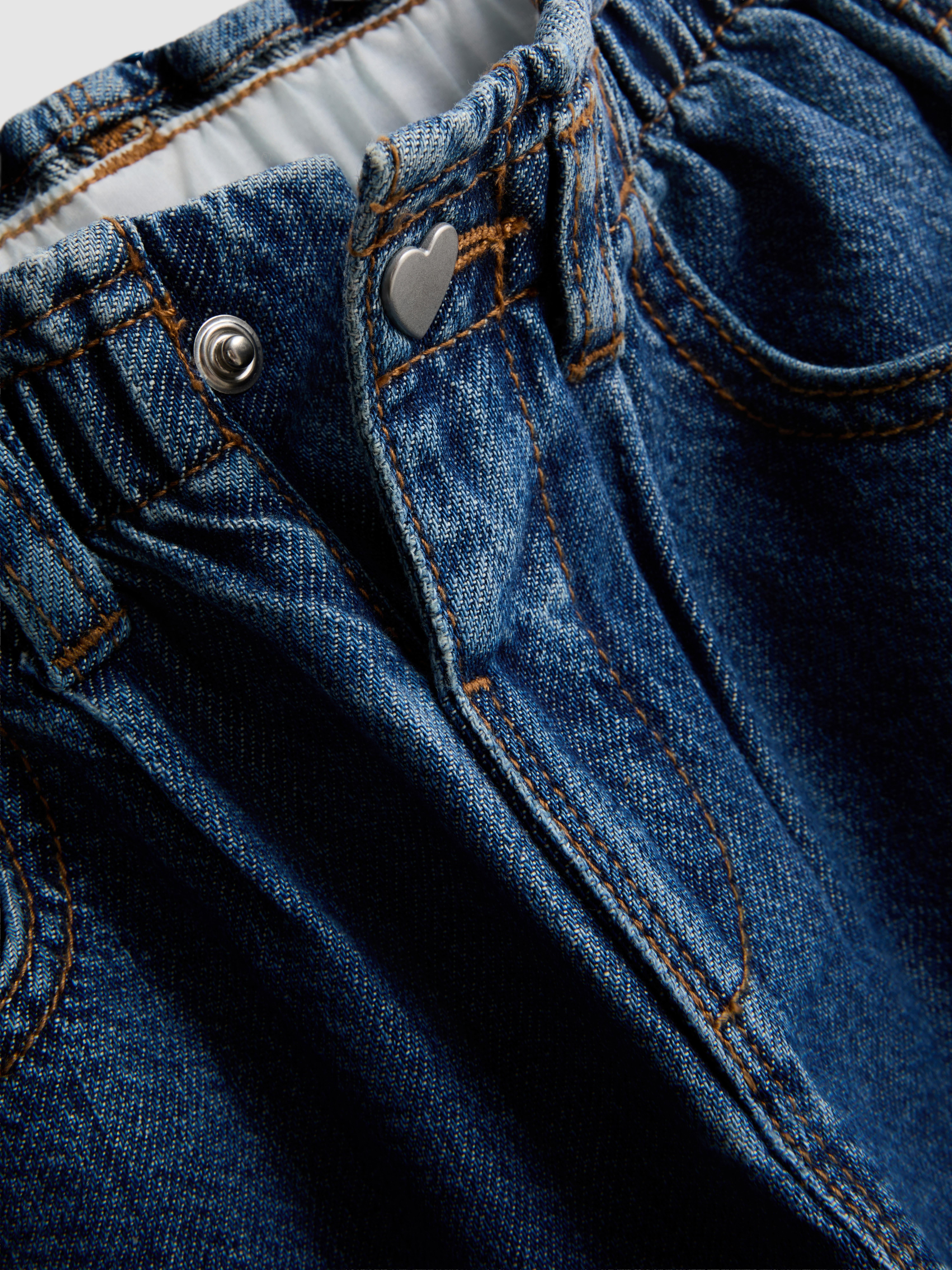 1–9 Jahre | Barrel-Jeans aus reiner Baumwolle mit Paperbag-Bund