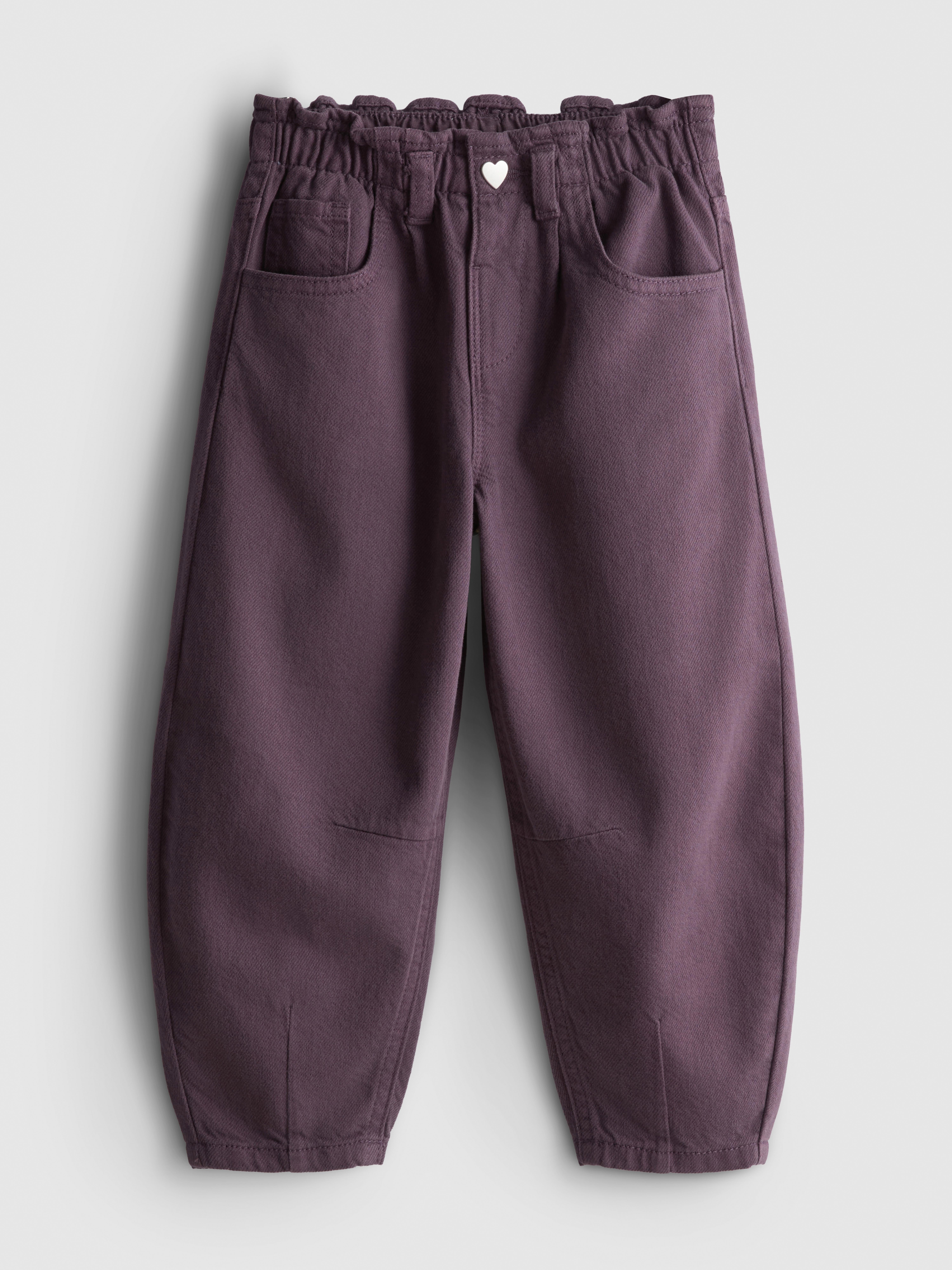 1–9 Jahre | Barrel-Jeans aus reiner Baumwolle mit Paperbag-Bund