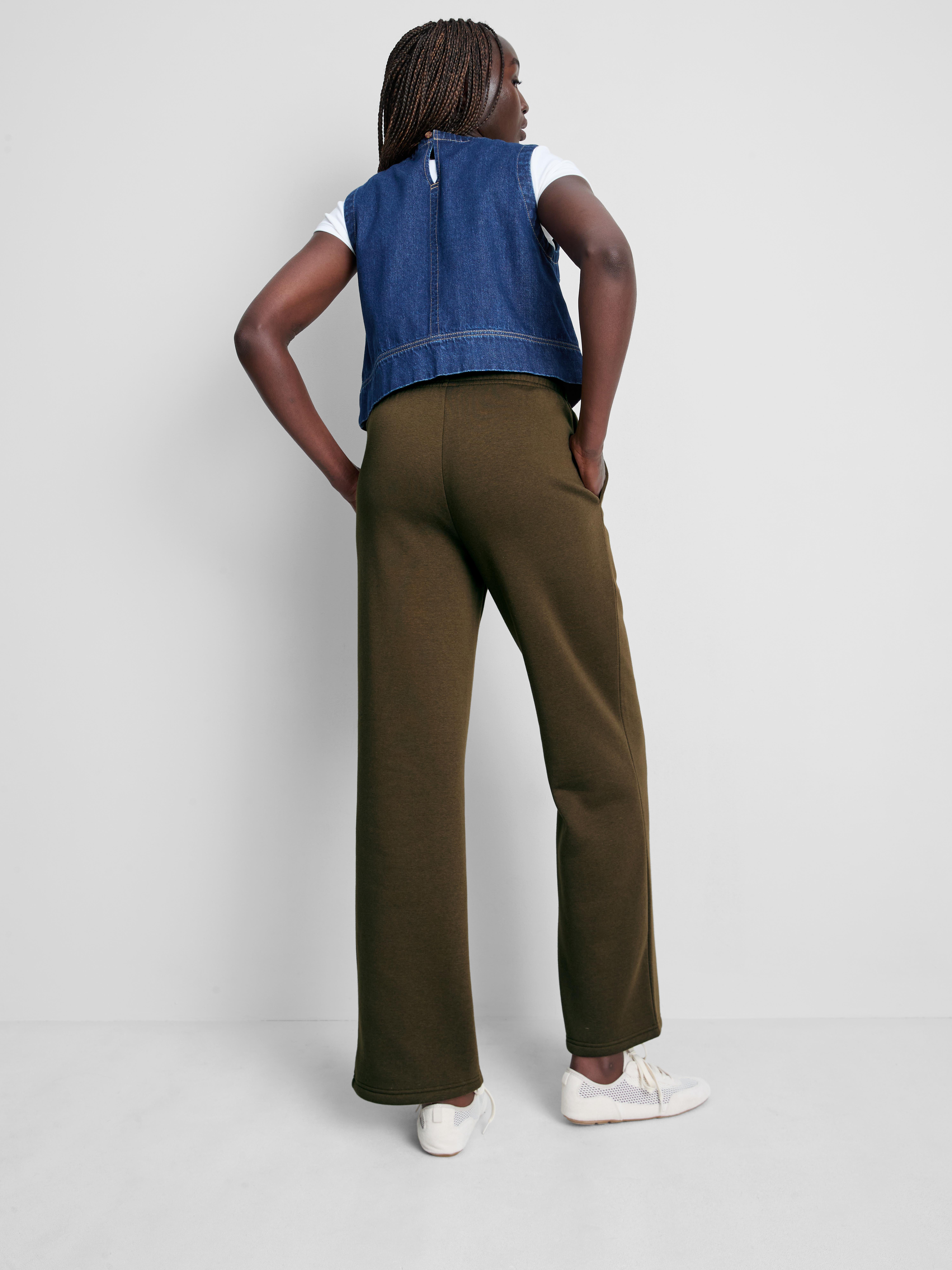 Bas de jogging droit en mélange de coton