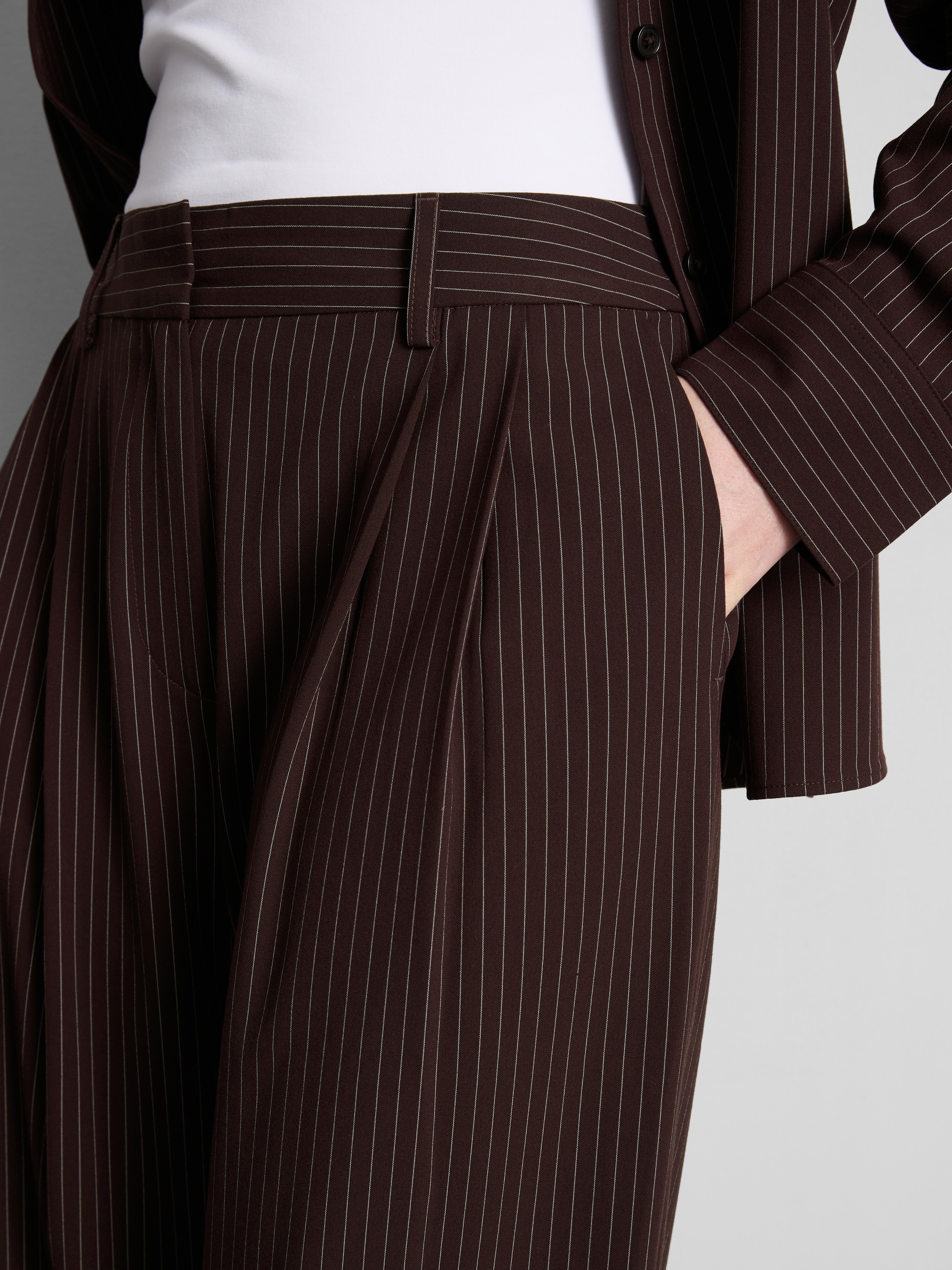 Pleated Pinstripe Wide-Leg Pants