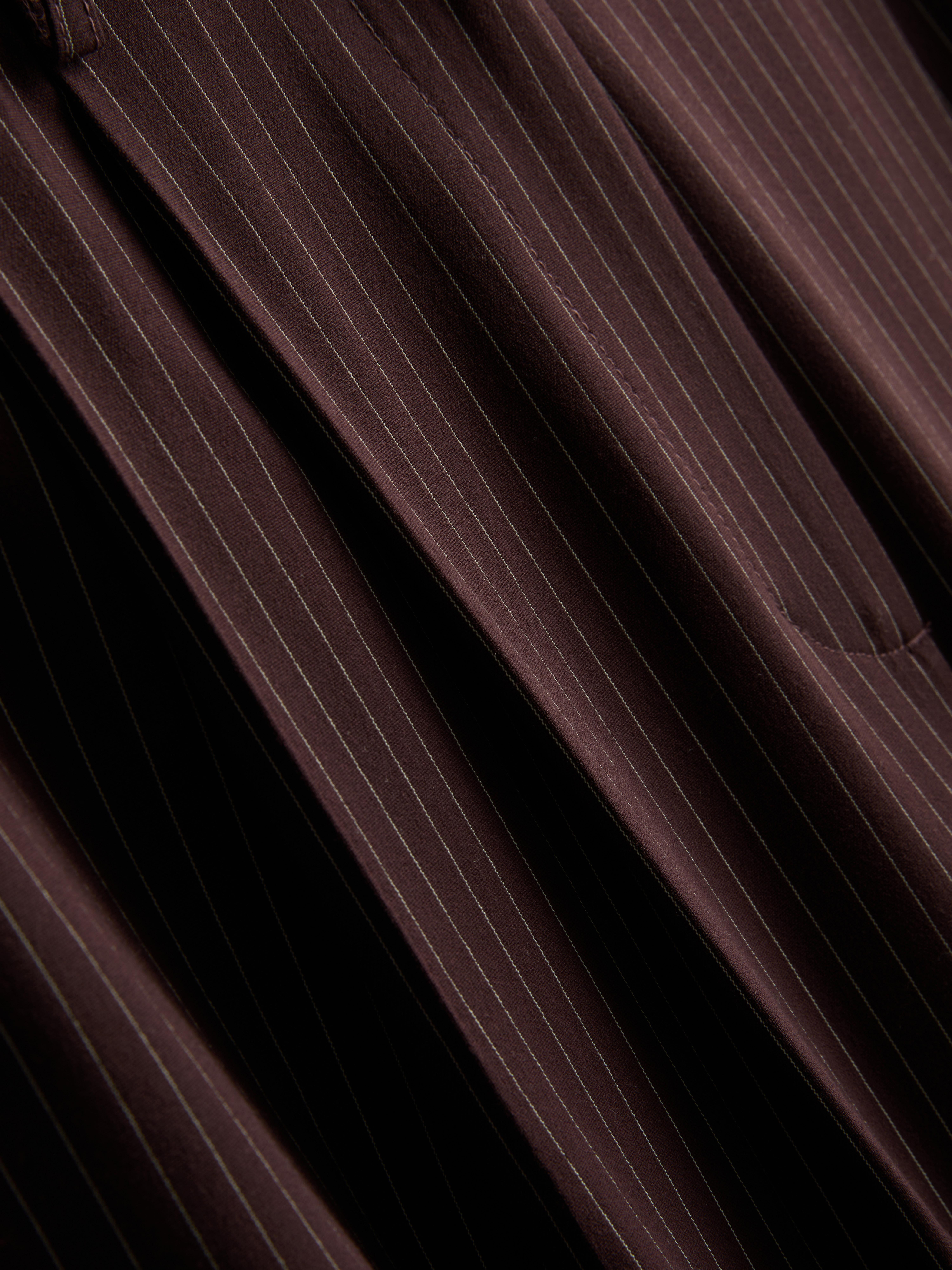 Pleated Pinstripe Wide-Leg Pants