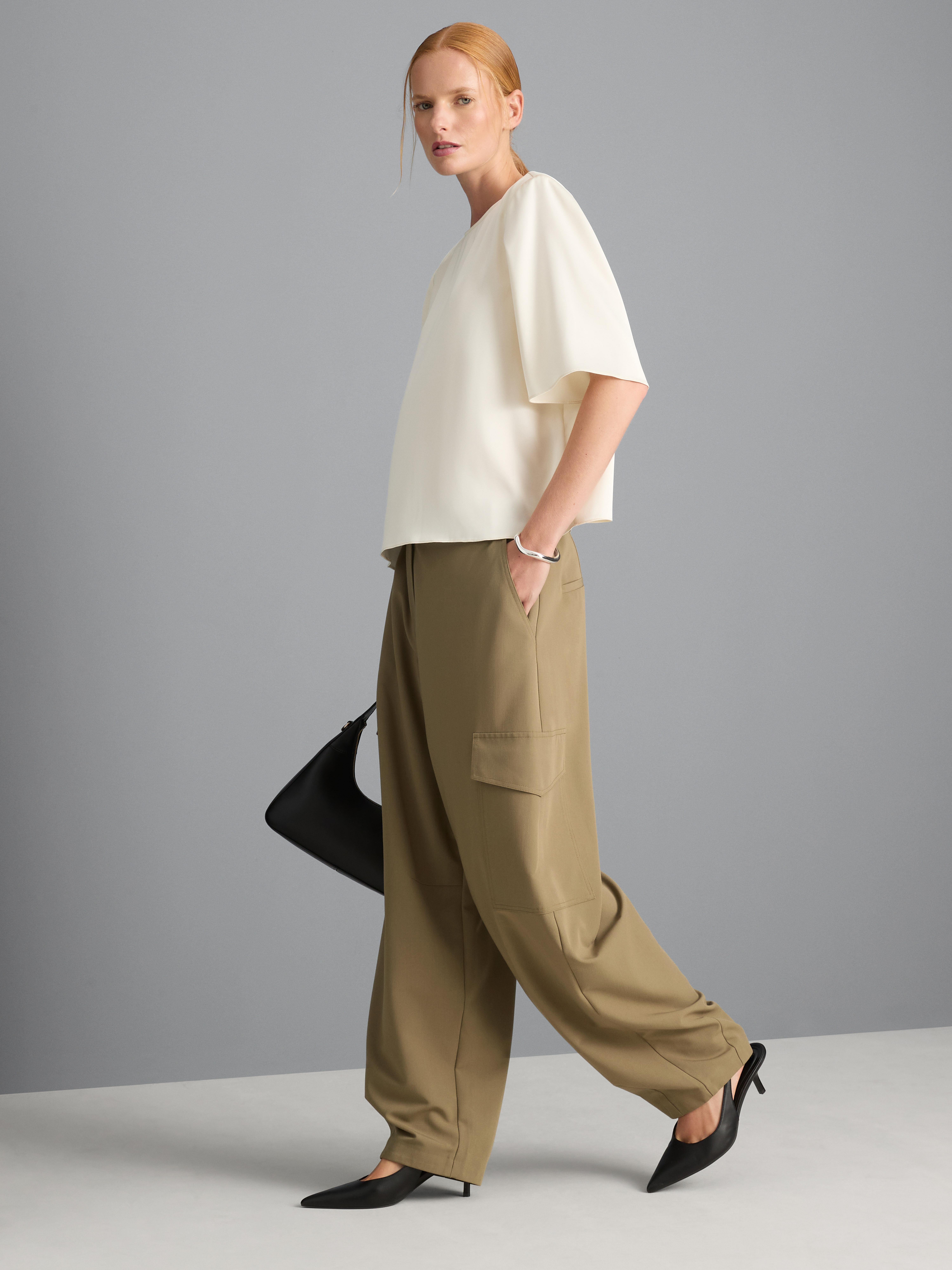 Barrel Leg Cargo Trousers